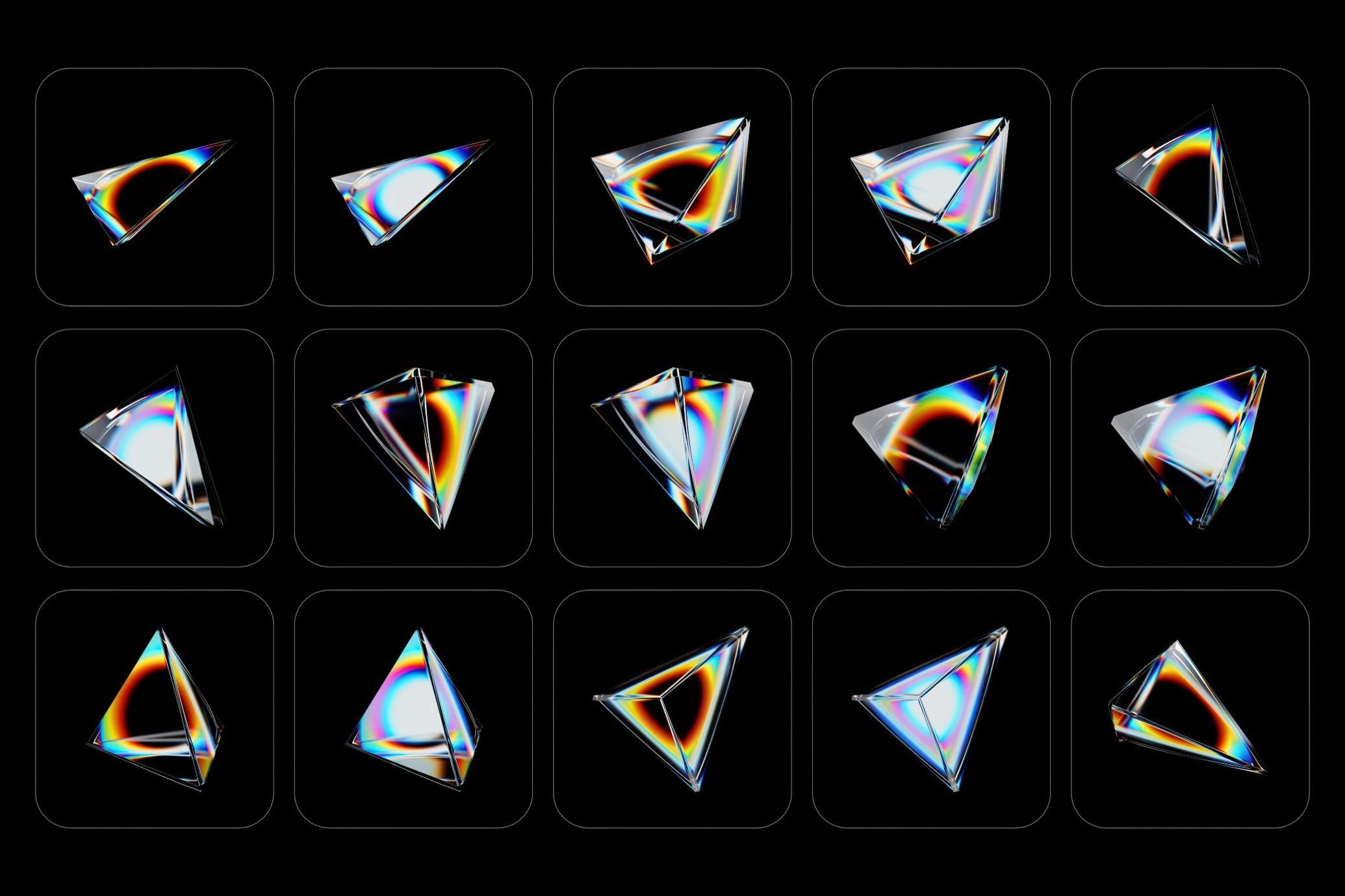 3D Prism Glass Illustrations