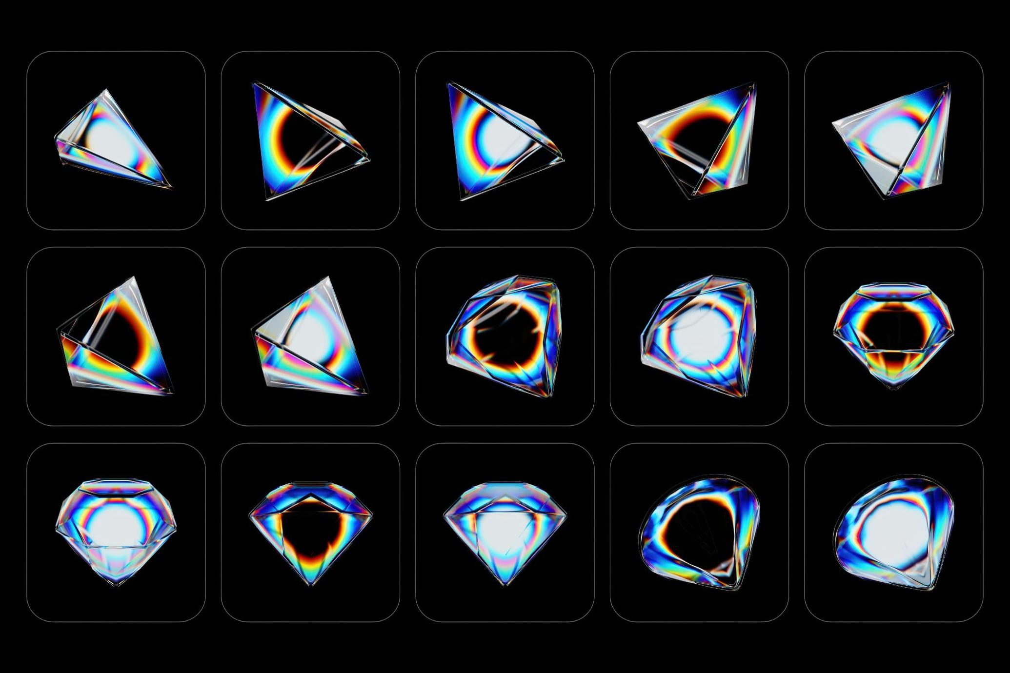 3D Prism Glass Illustrations