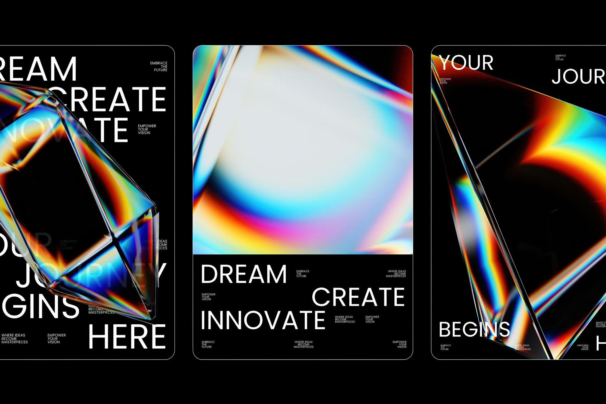3D Prism Glass Illustrations