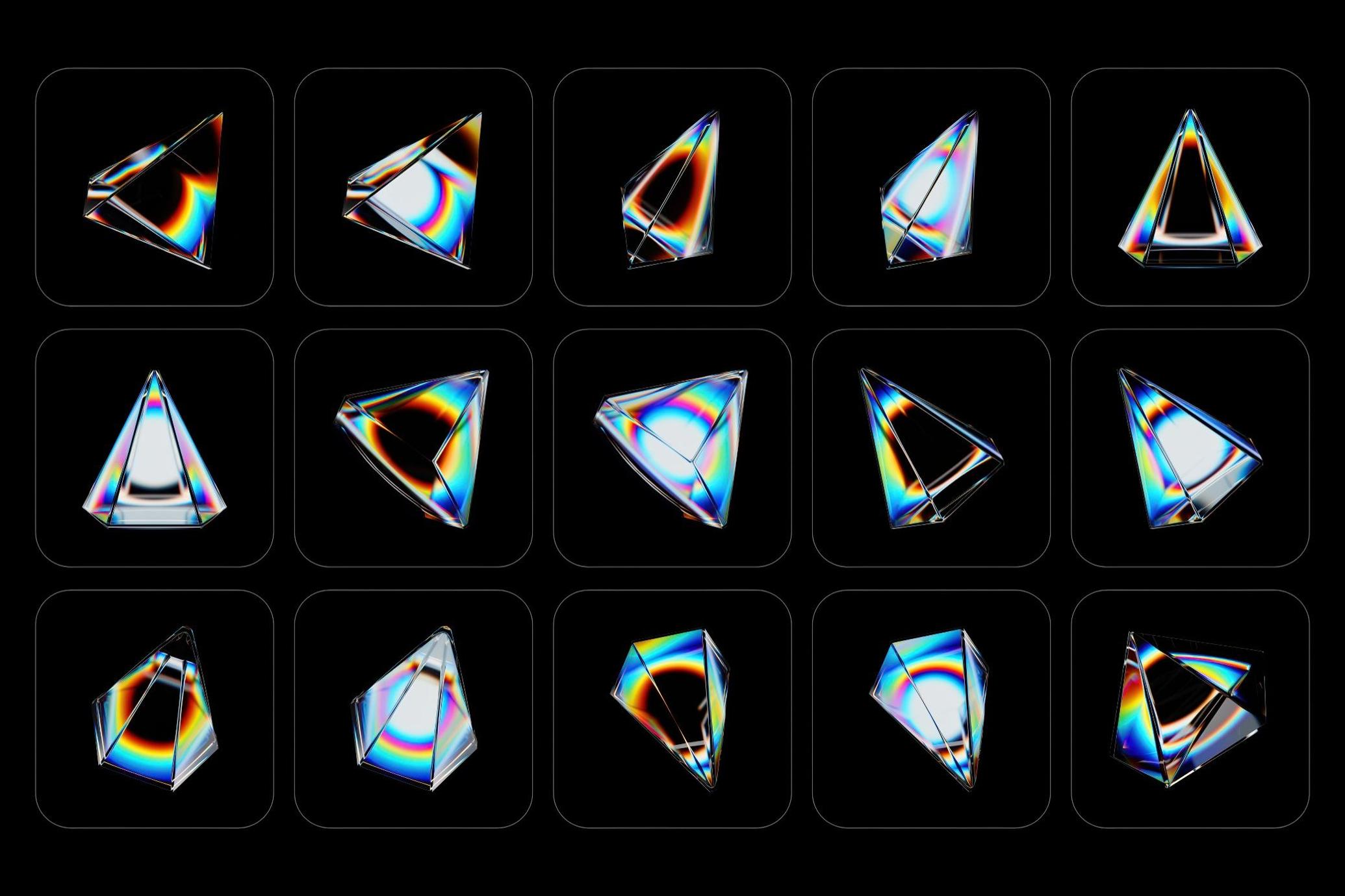 3D Prism Glass Illustrations