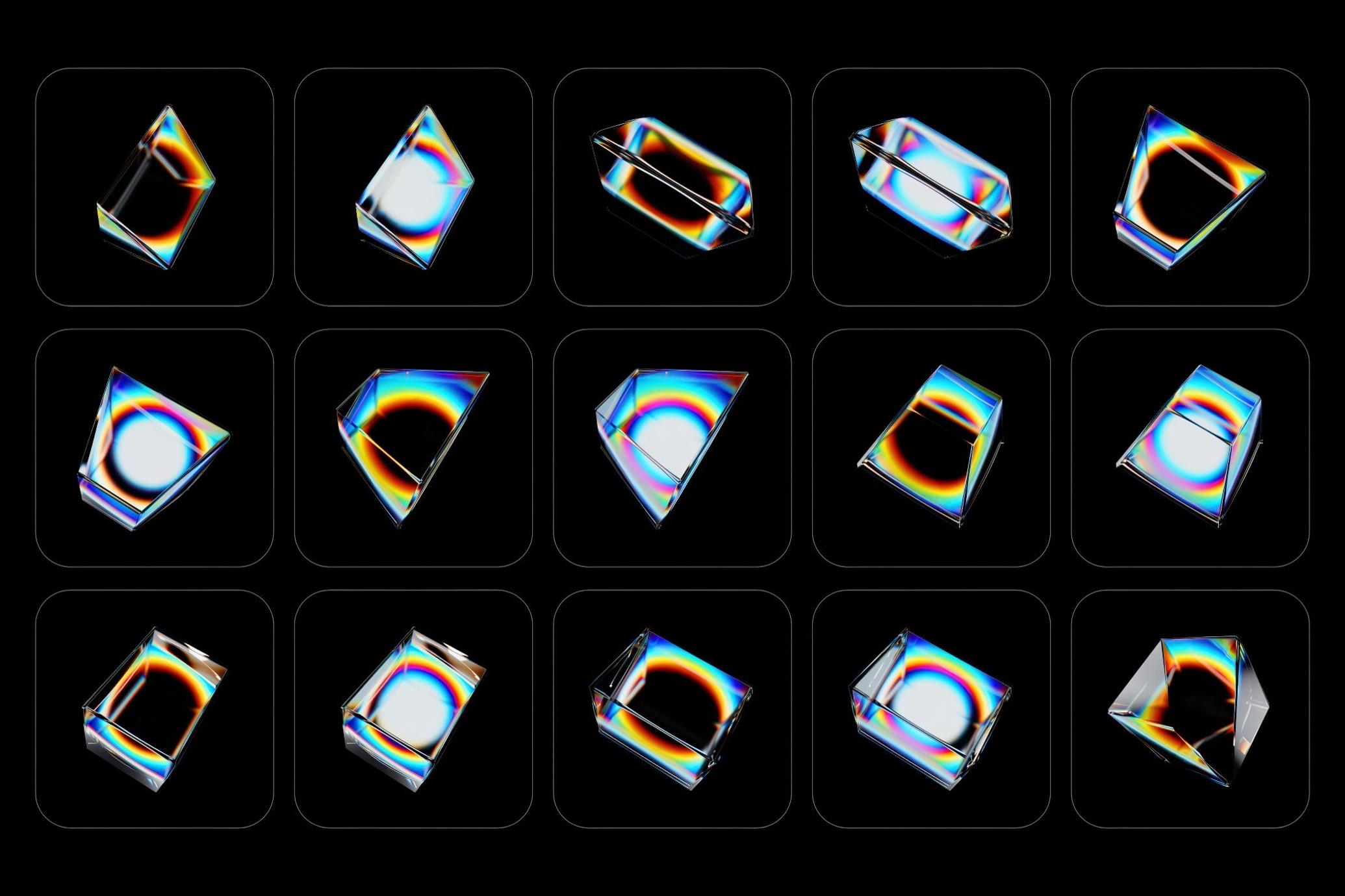 3D Prism Glass Illustrations