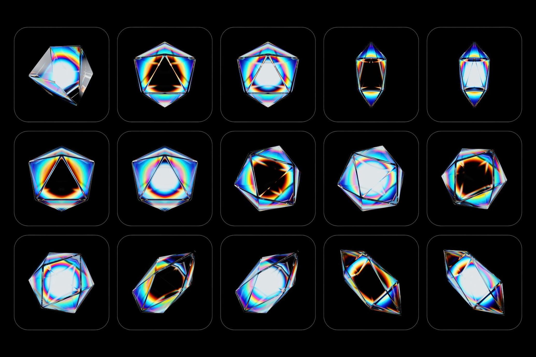 3D Prism Glass Illustrations