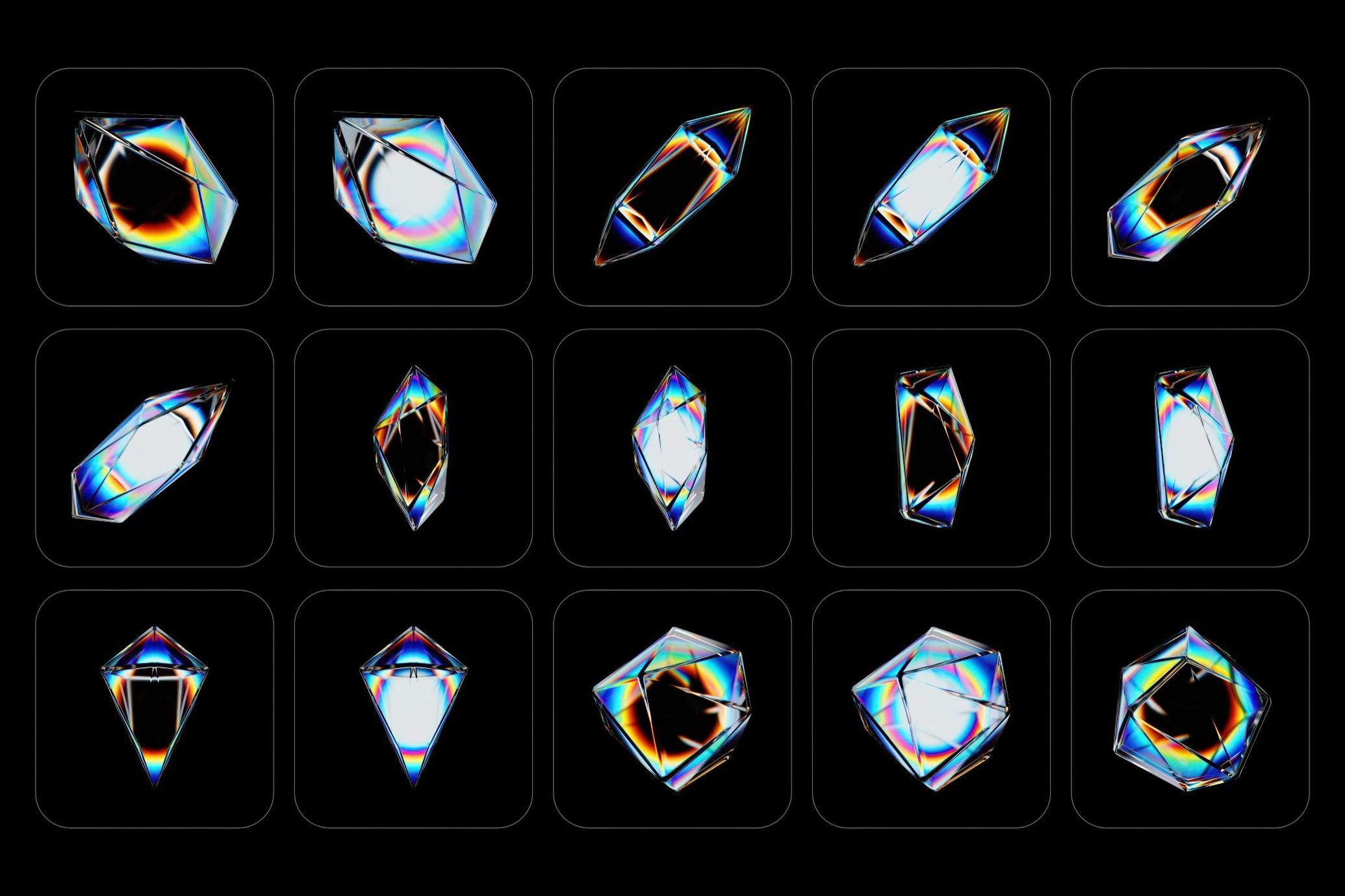 3D Prism Glass Illustrations