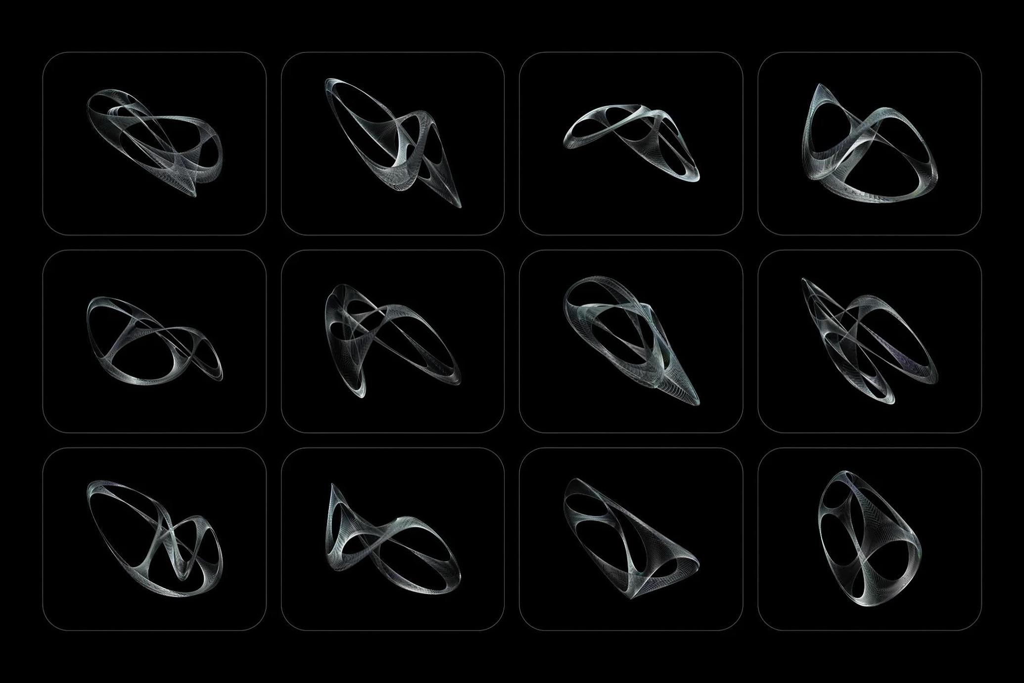 3D Chrome Wireframes