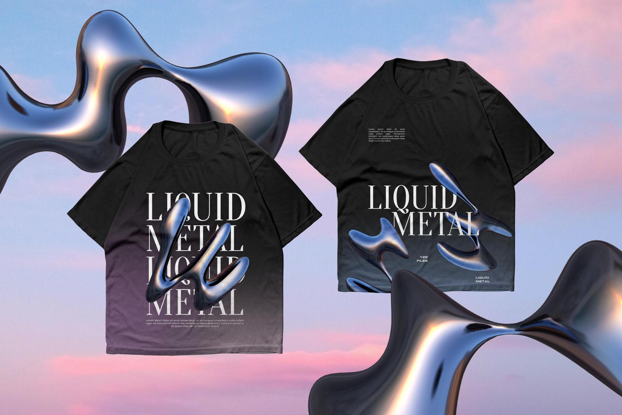 3D Liquid Metal Illustrations