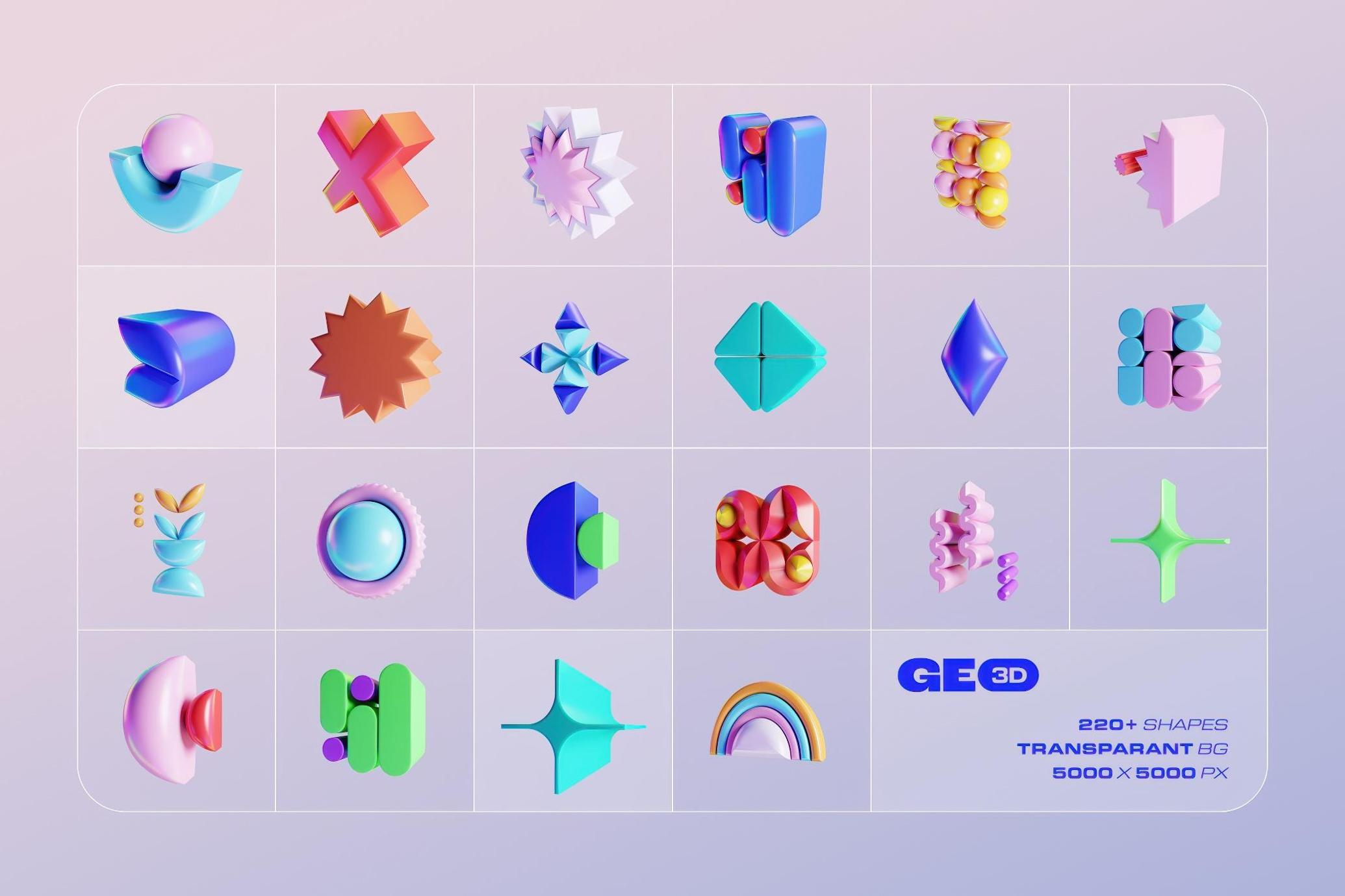 GEO/3D 220+ Colorful Illustrations