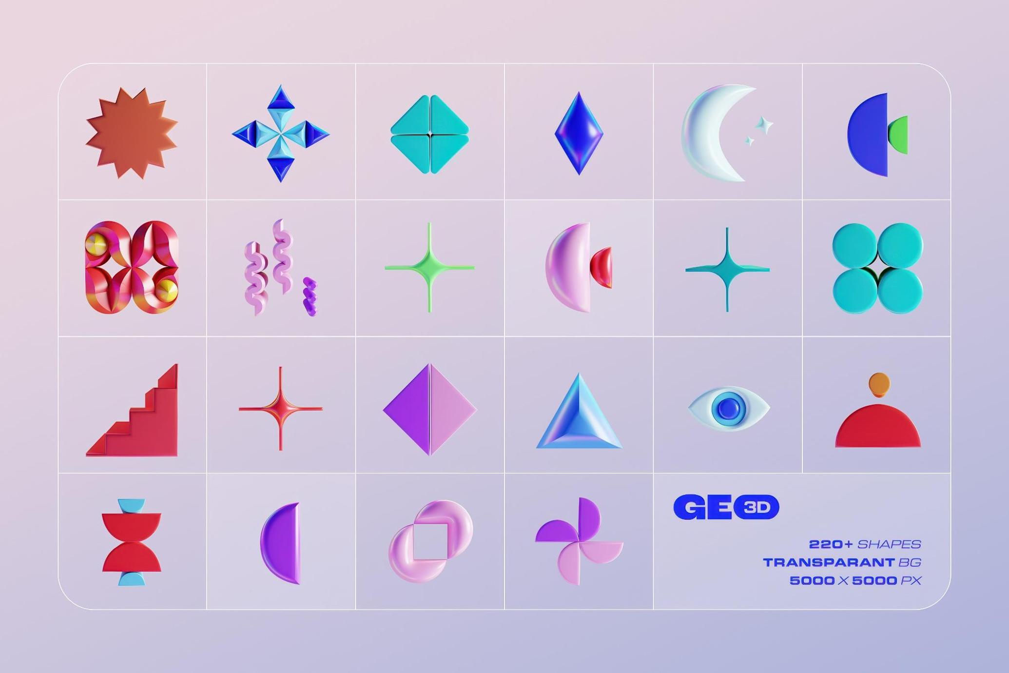 GEO/3D 220+ Colorful Illustrations