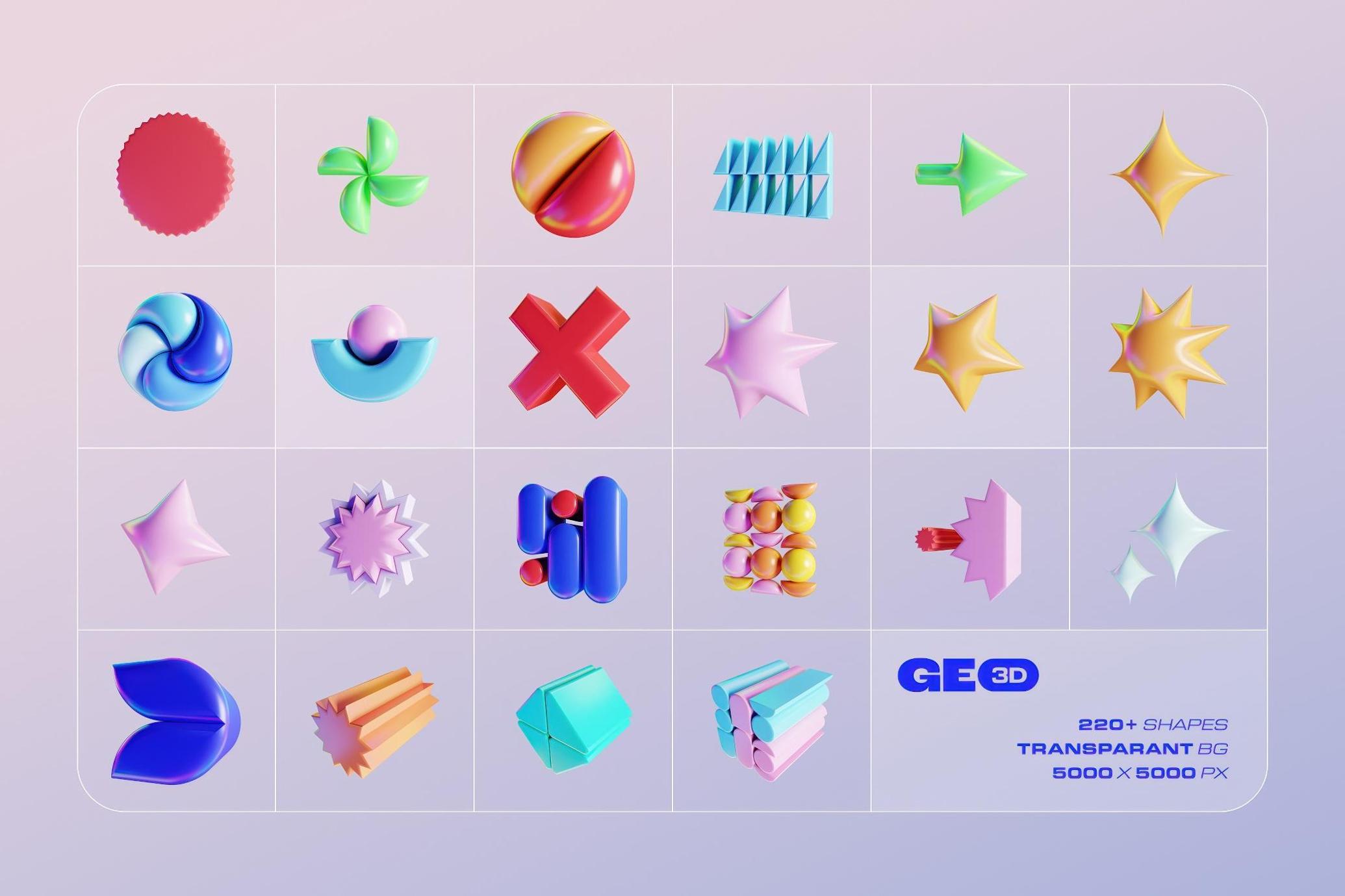 GEO/3D 220+ Colorful Illustrations