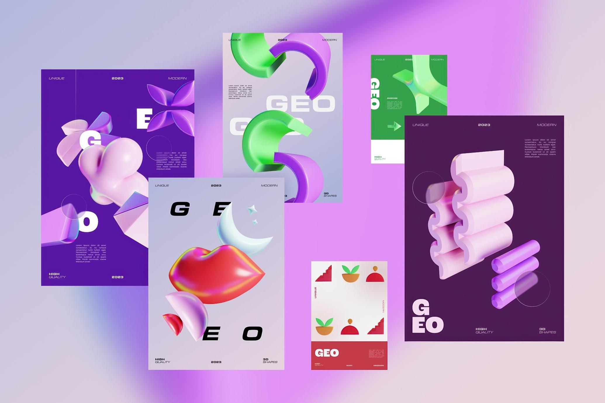 GEO/3D 220+ Colorful Illustrations
