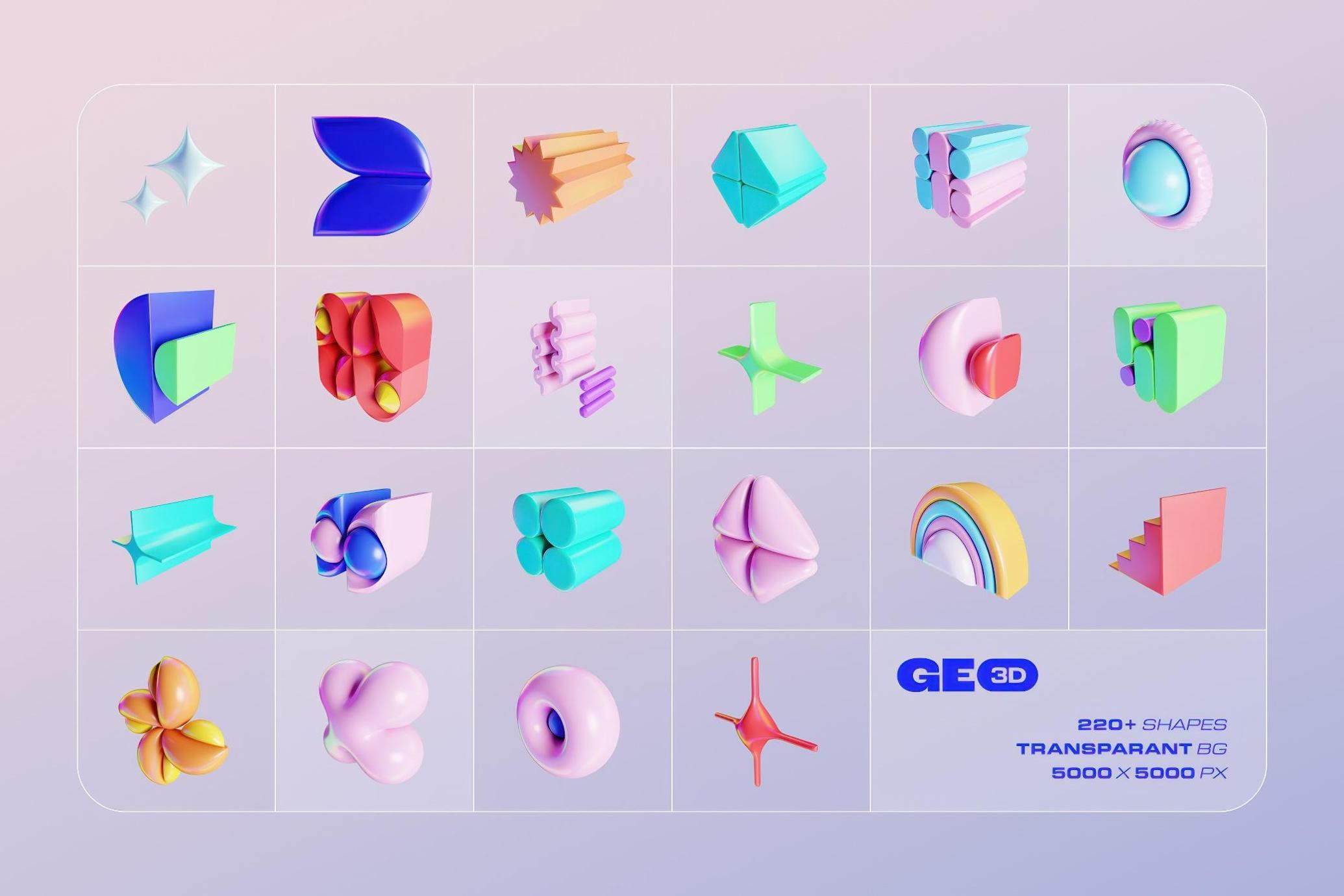 GEO/3D 220+ Colorful Illustrations