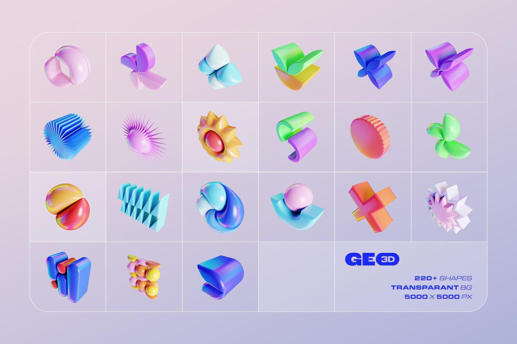 GEO/3D 220+ Colorful Illustrations