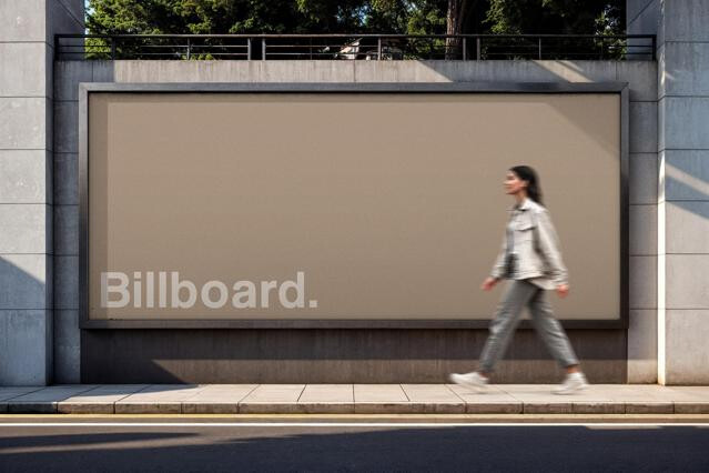 Outdoor Billboard Wall Mockup