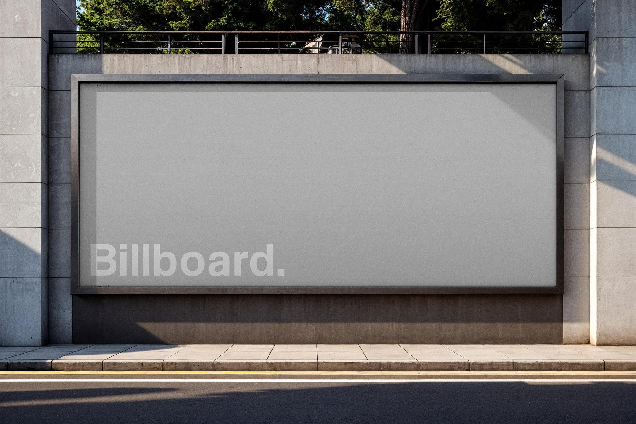 Outdoor Billboard Wall Mockup
