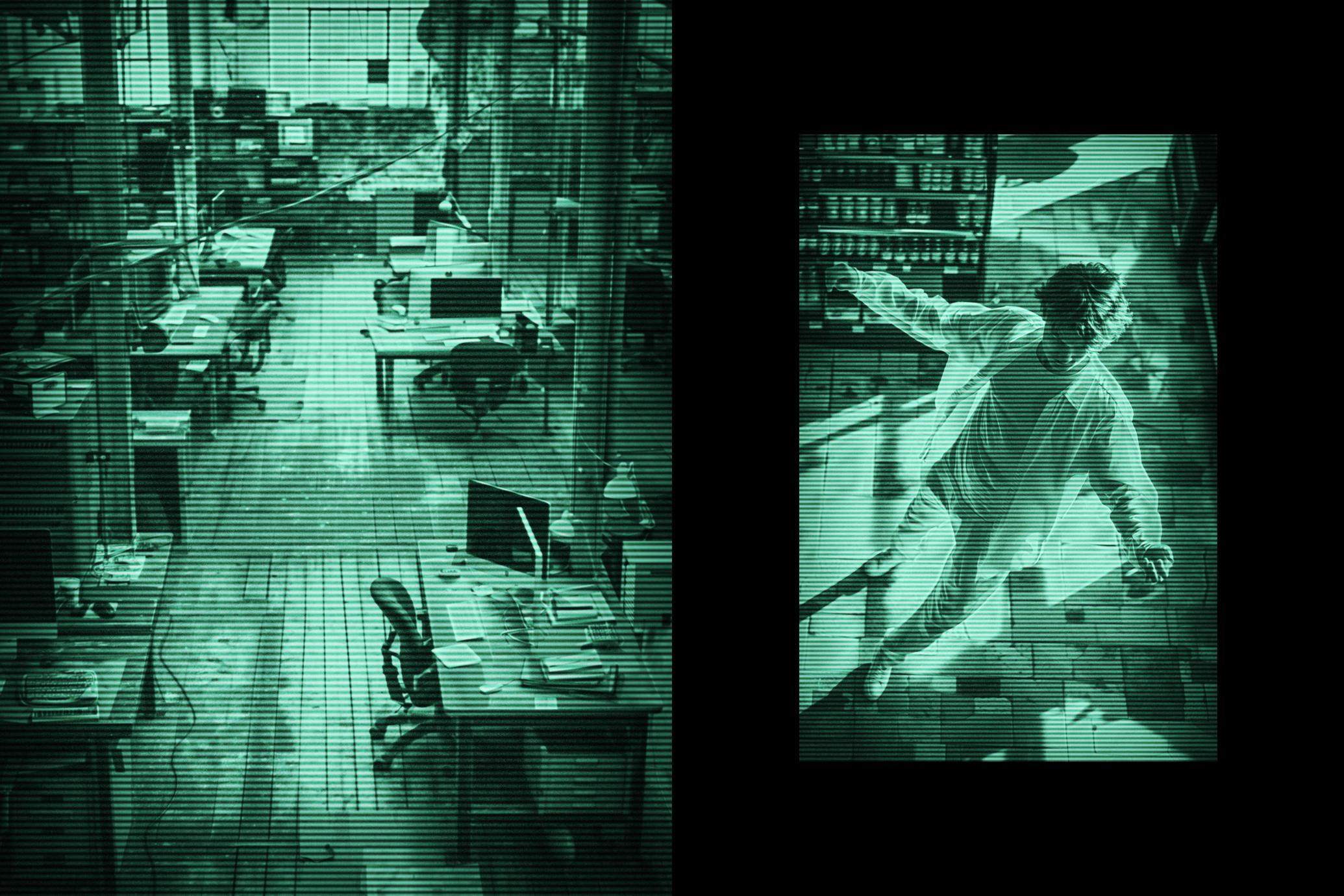 Spy Camera Glitch Poster Effect