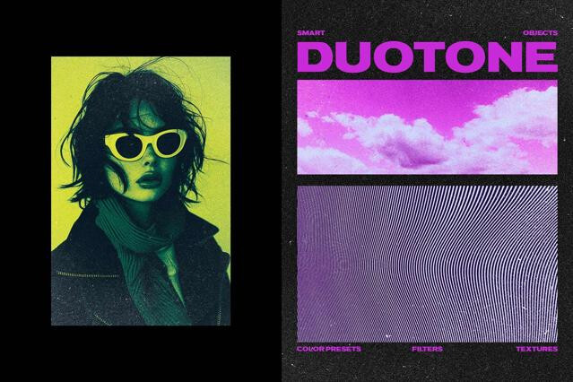 Retro Grainy Duotone Poster Effect
