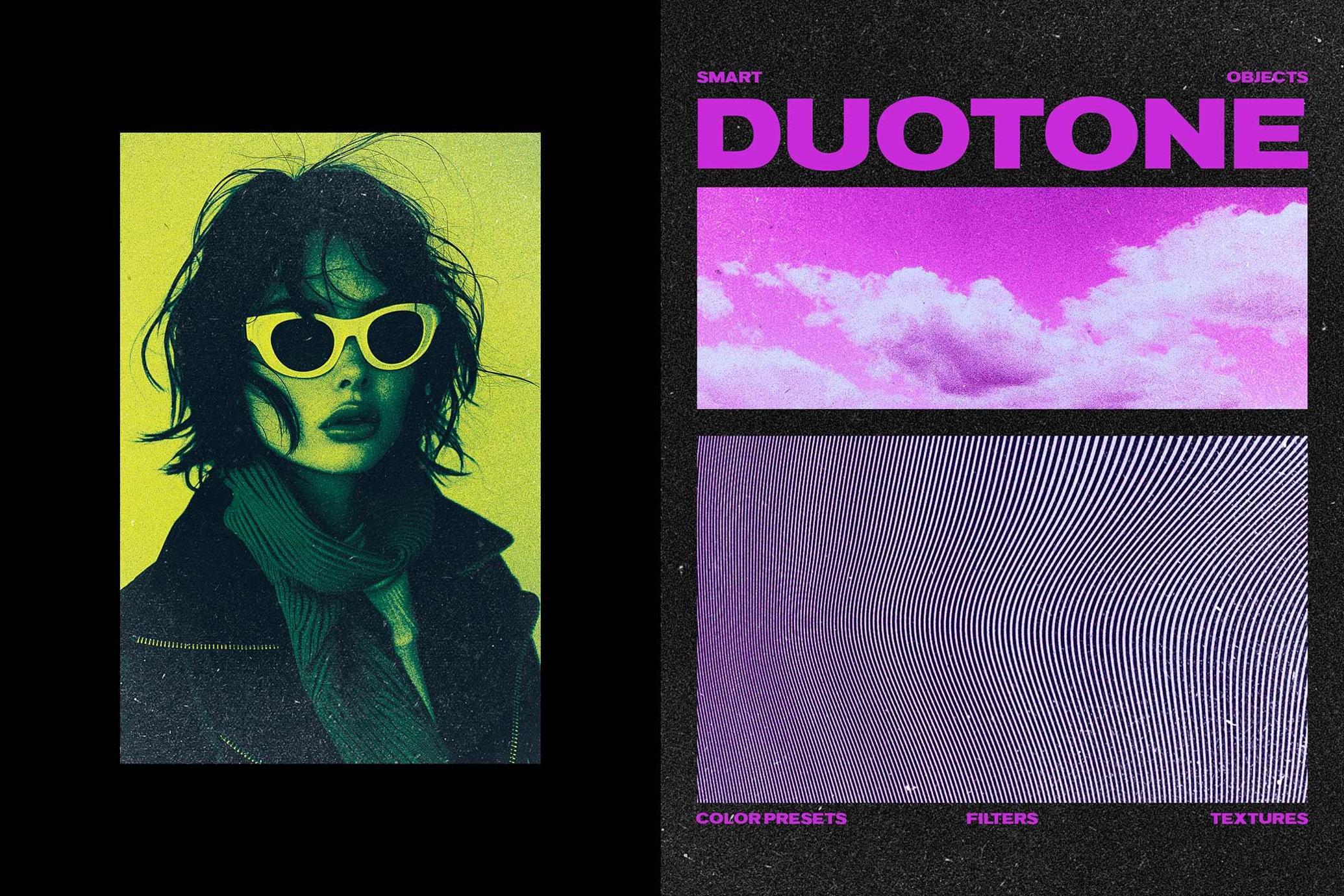 Retro Grainy Duotone Poster Effect