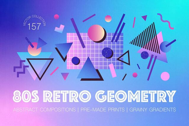 80s Retro Geometry & Gradients