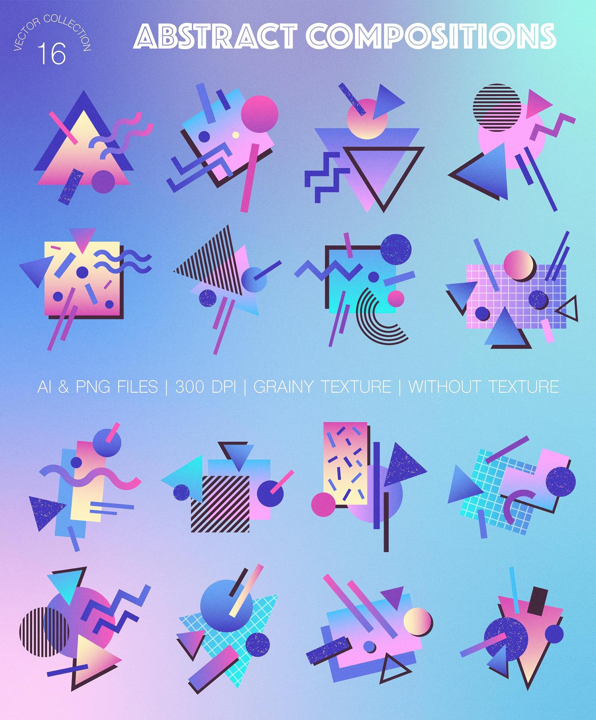 80s Retro Geometry & Gradients