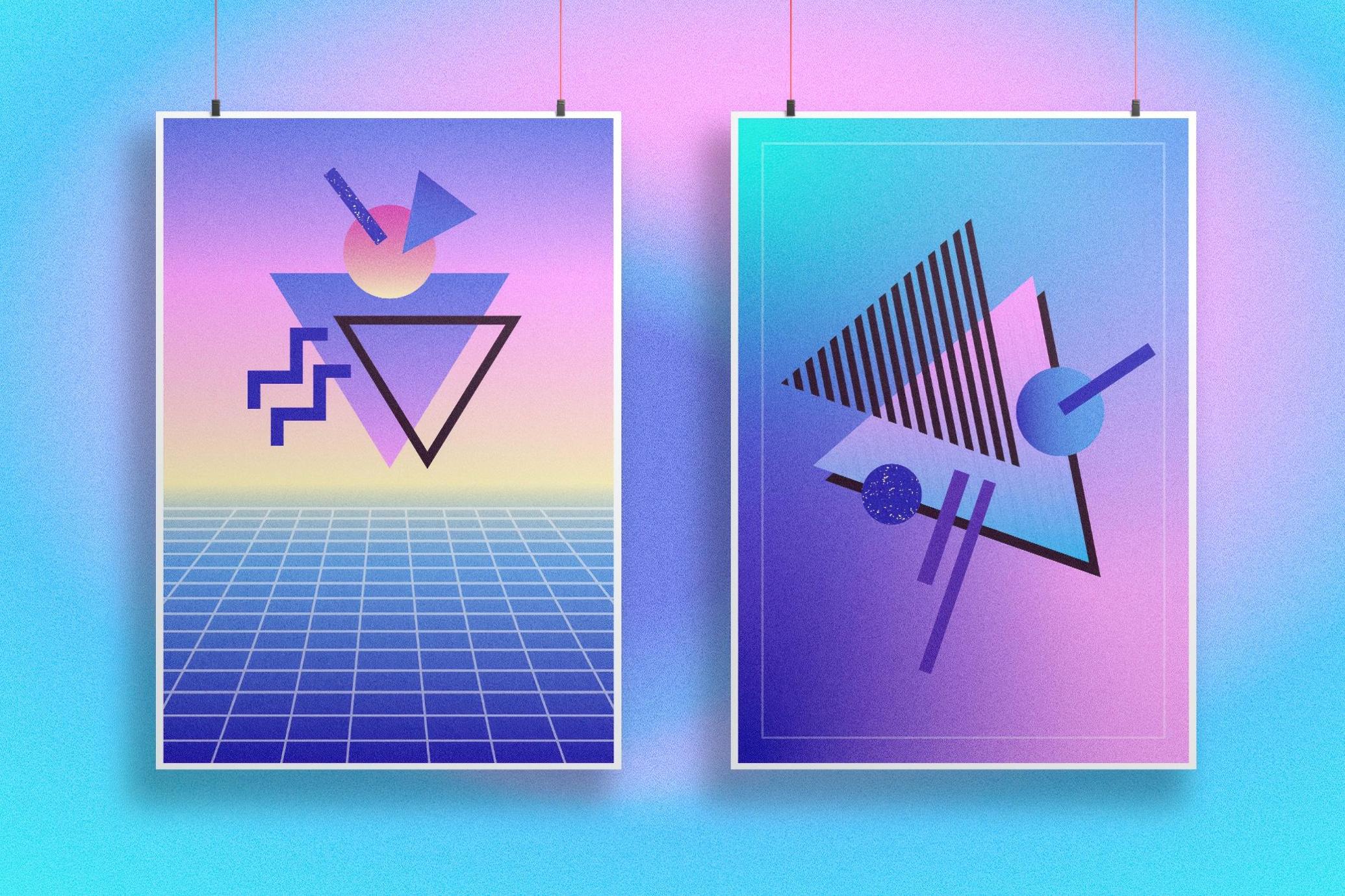 80s Retro Geometry & Gradients