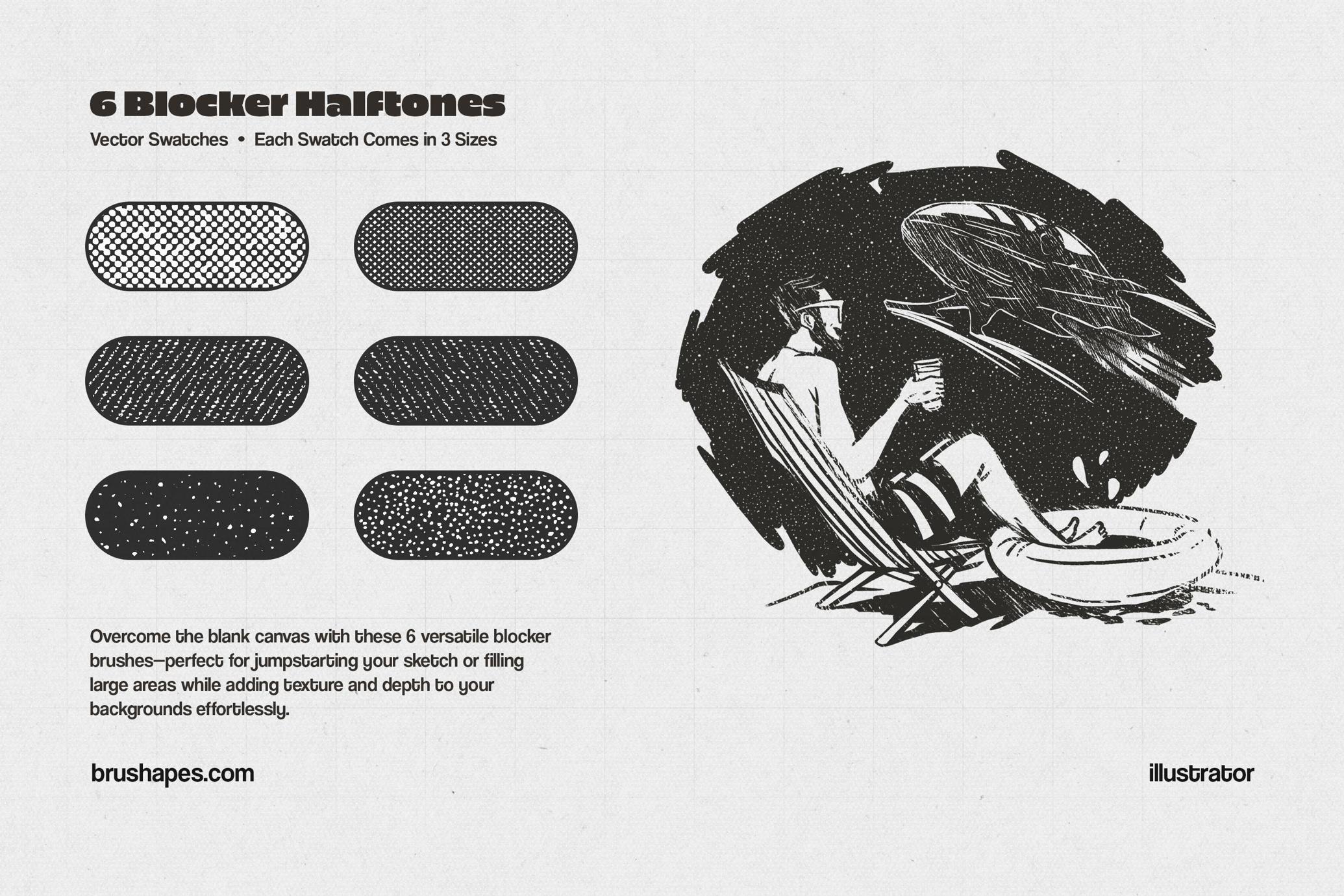 Retro Halftone Illustrator Brushes