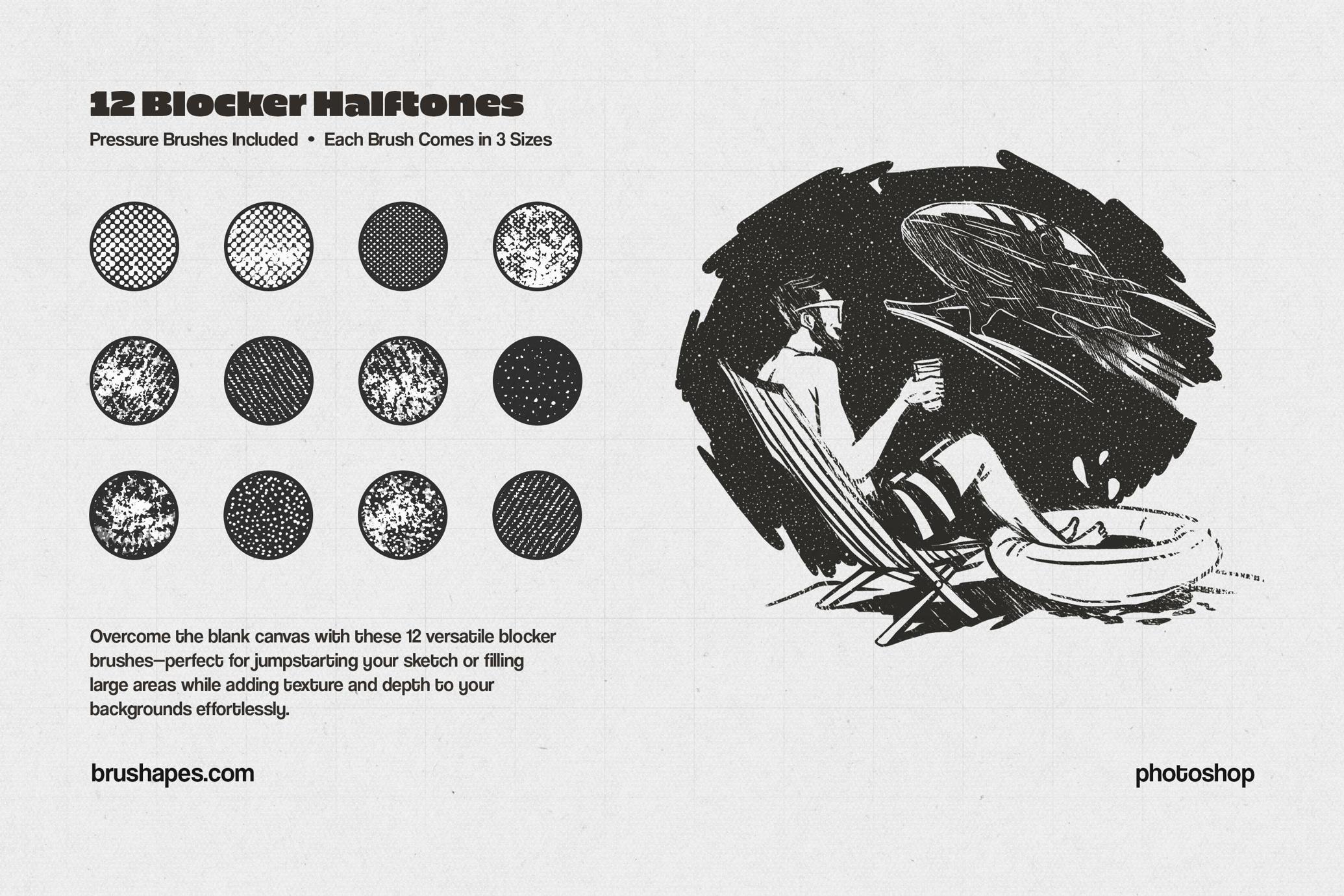 Retro Halftone Photoshop Brushes