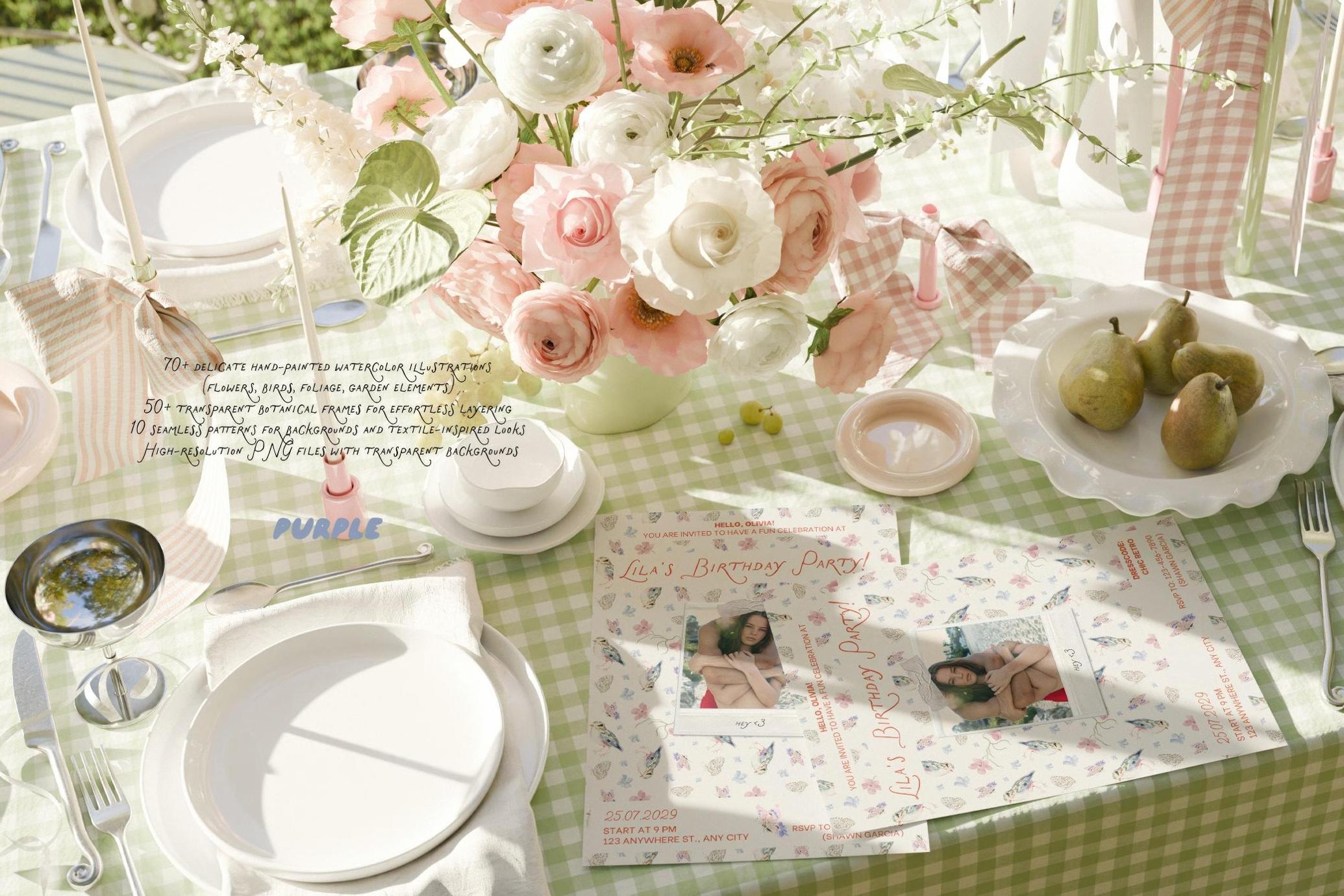 Eden Garden: Watercolor Clipart