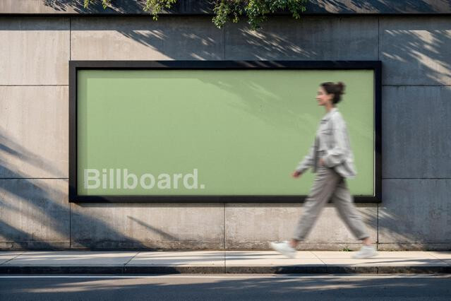 Sidewalk Billboard Mockup