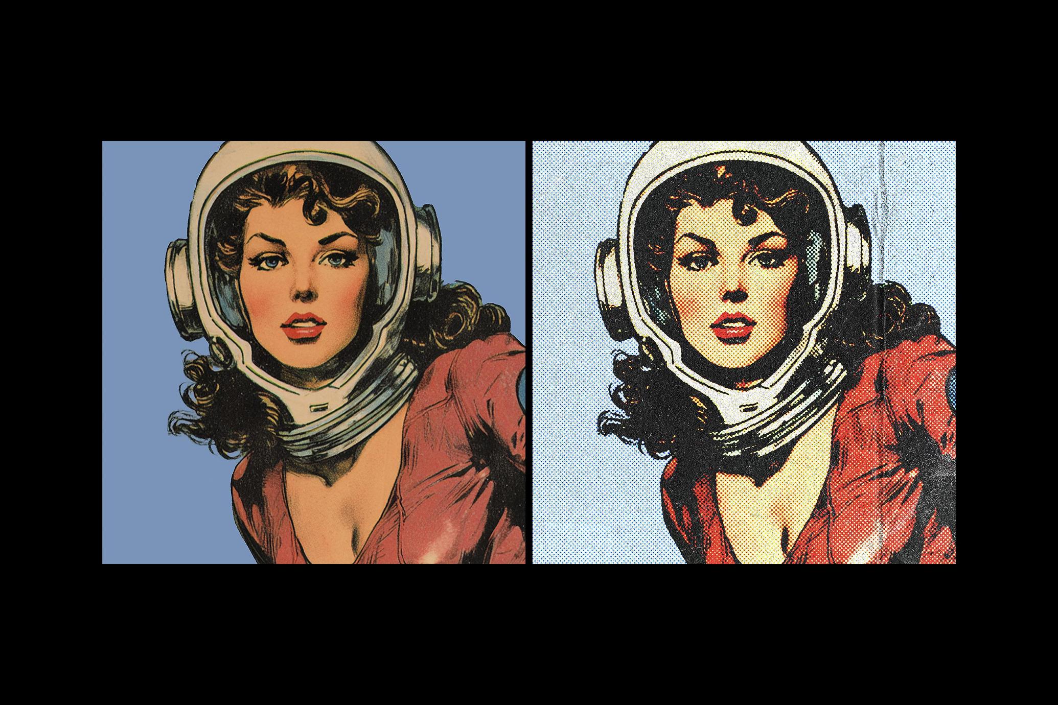 Retrofuturist Print Photo Effect