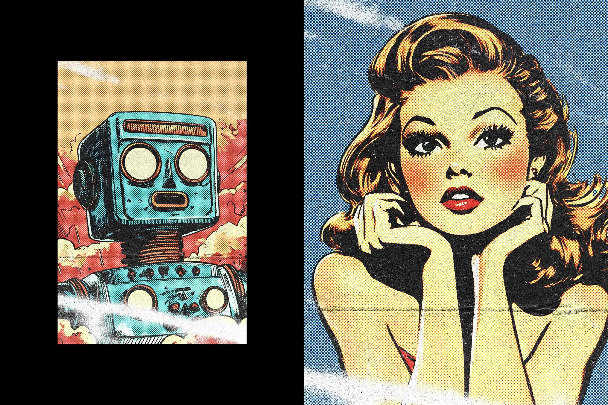 Retrofuturist Print Photo Effect