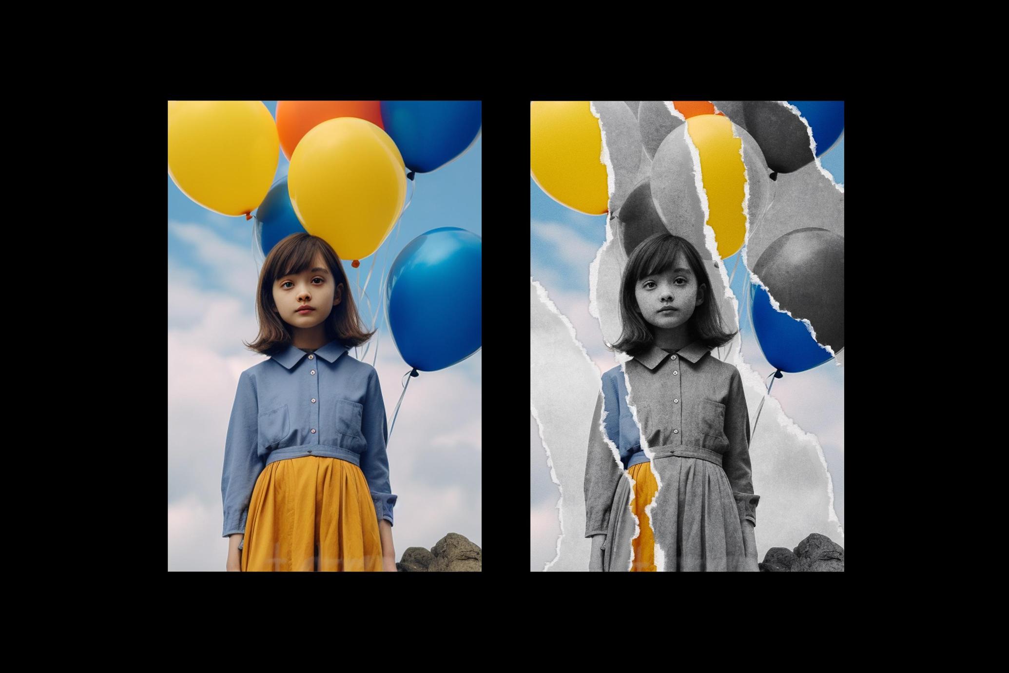 Mixed Torn Paper Poster Effect