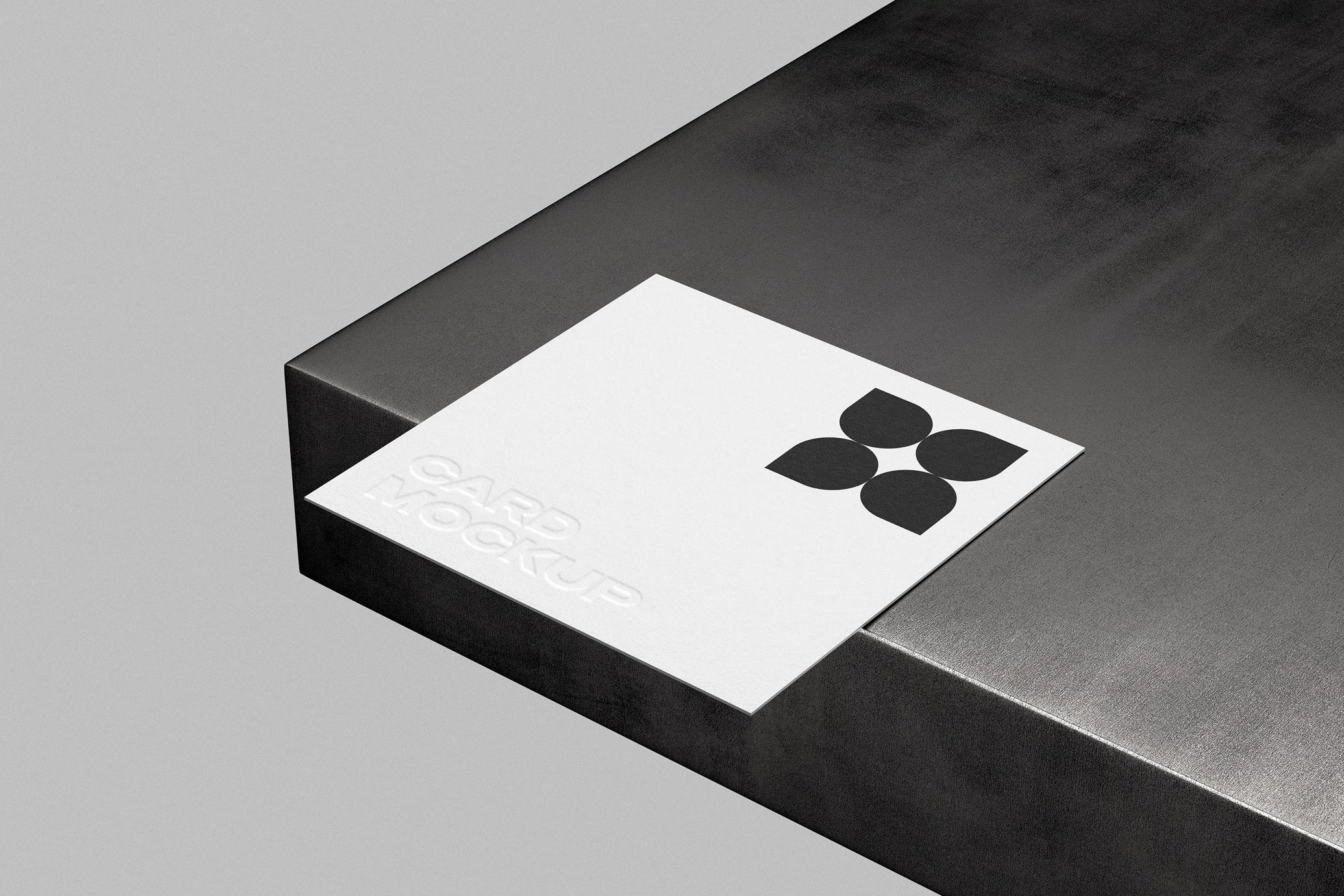 1:1 Debossed Paper Card Mockup
