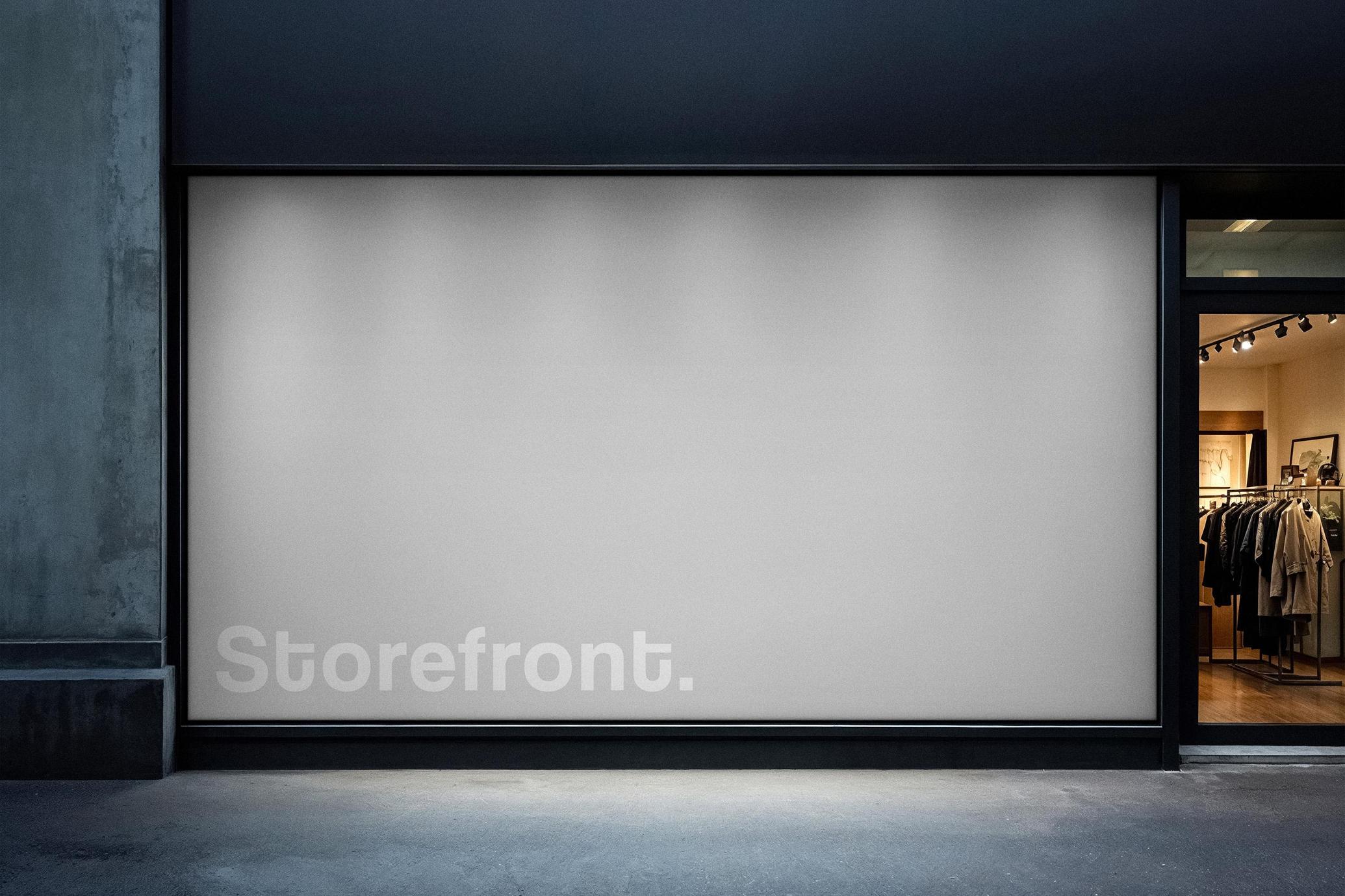 Storefront Window Billboard Mockup