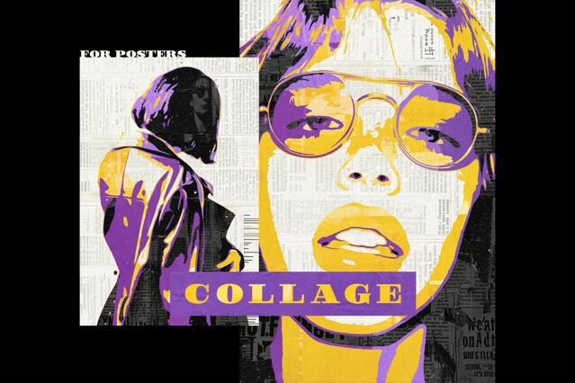 Papier Mache Collage Poster Effect