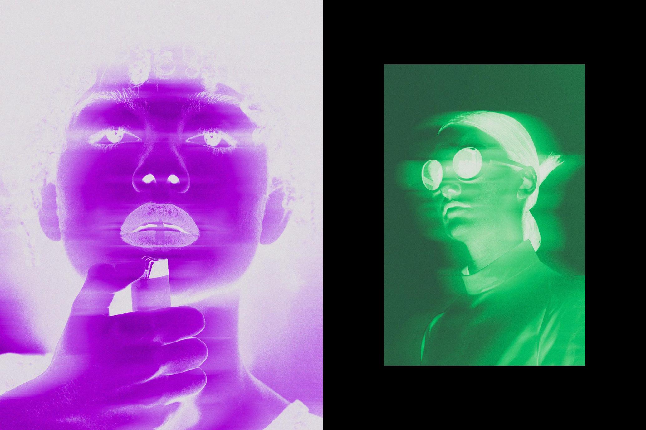 Acid Neon Negative Poster Effect