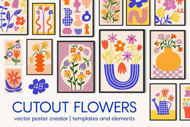 Cutout Flowers | Vector Poster Creator