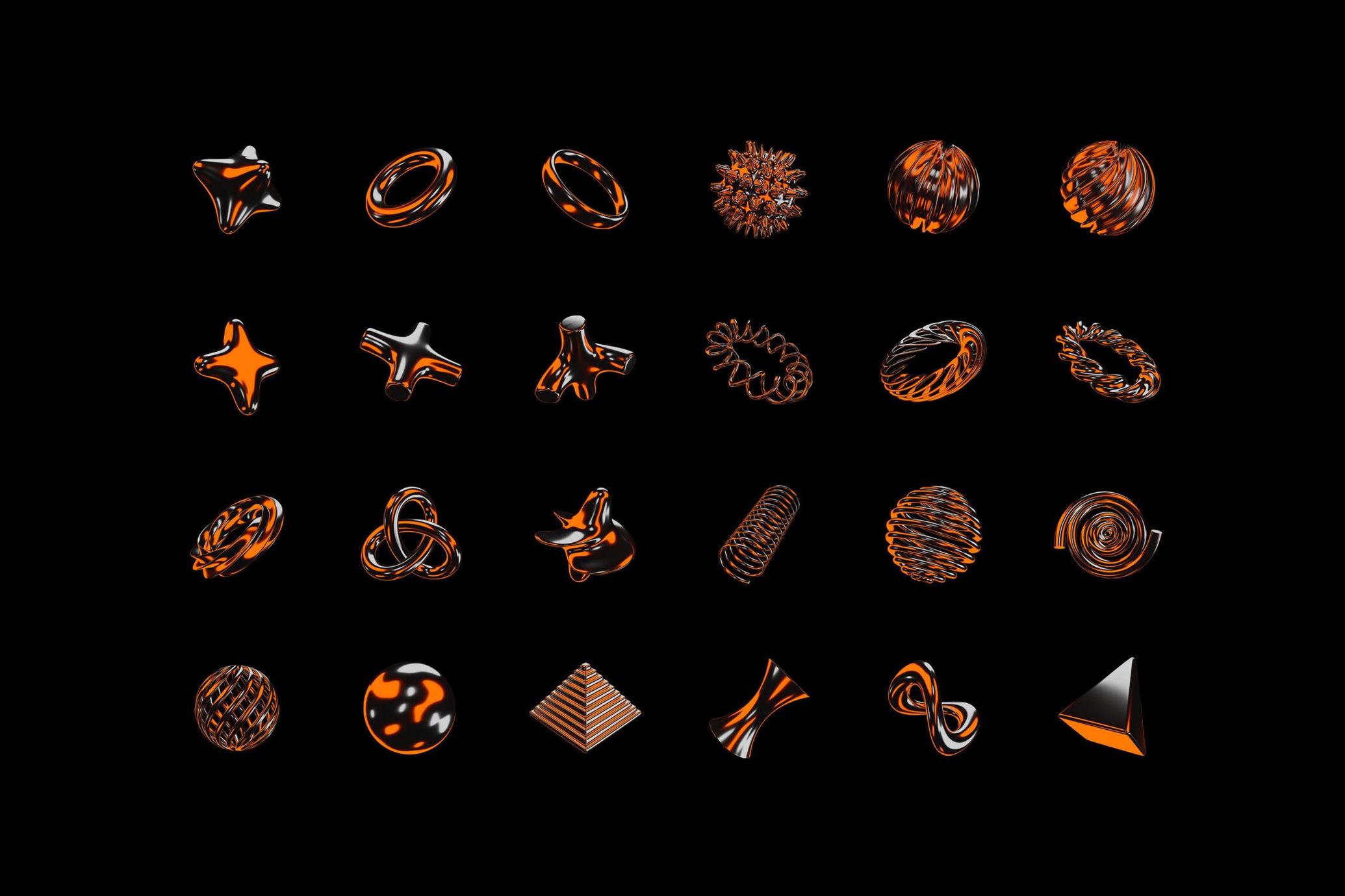 Color Chrome 3D Objects