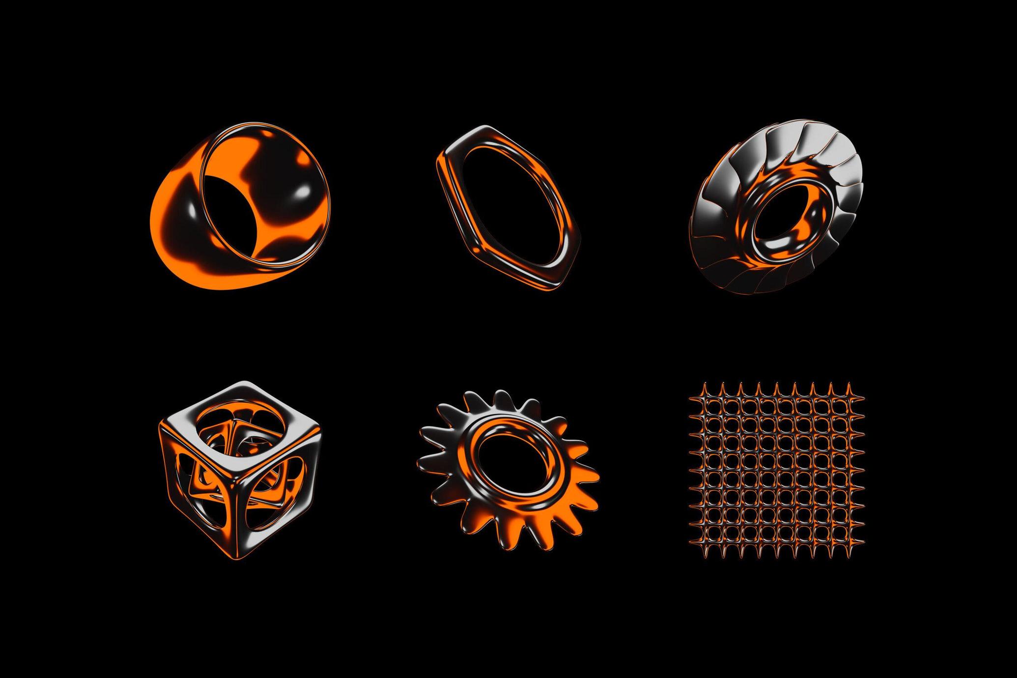 Color Chrome 3D Objects
