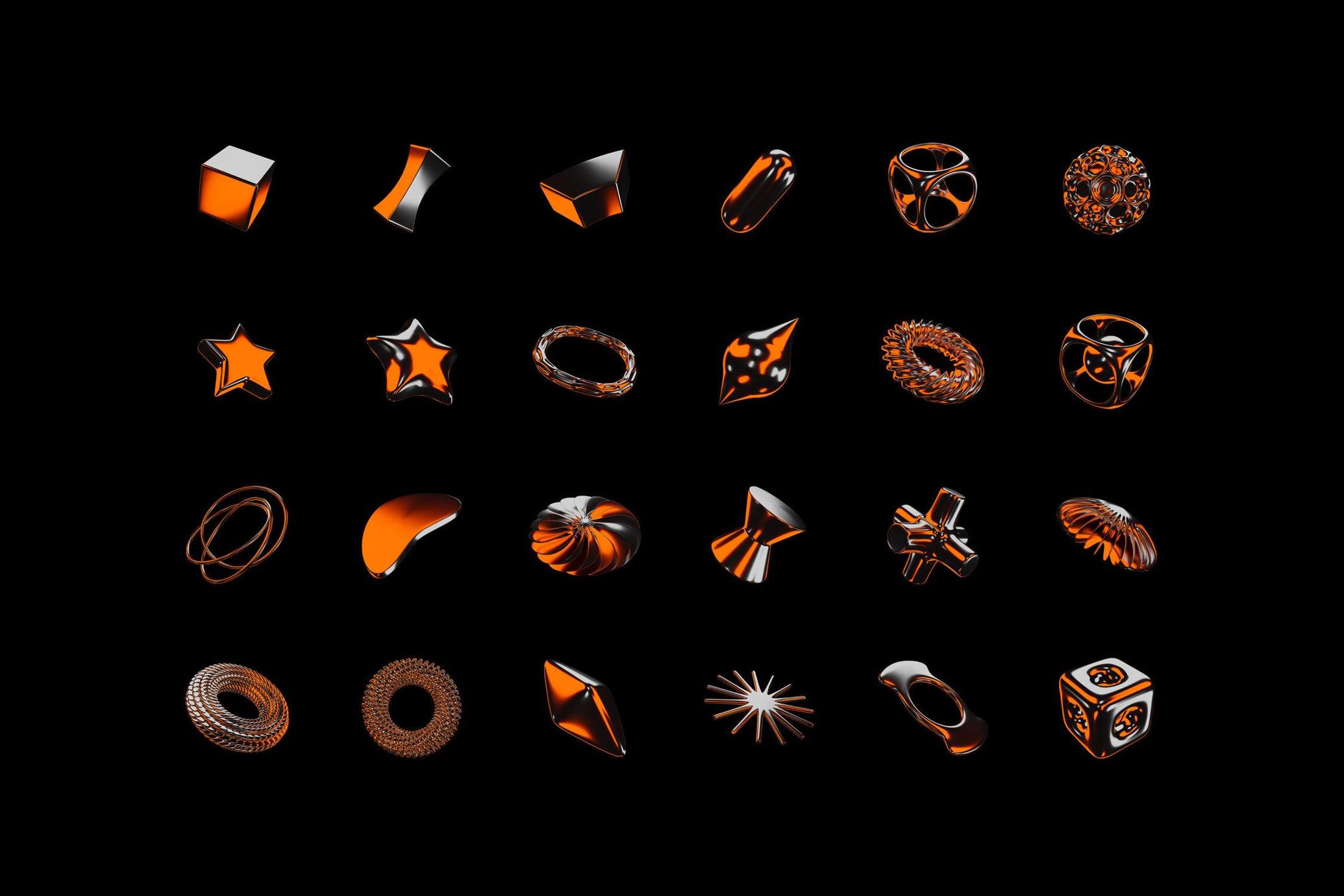 Color Chrome 3D Objects