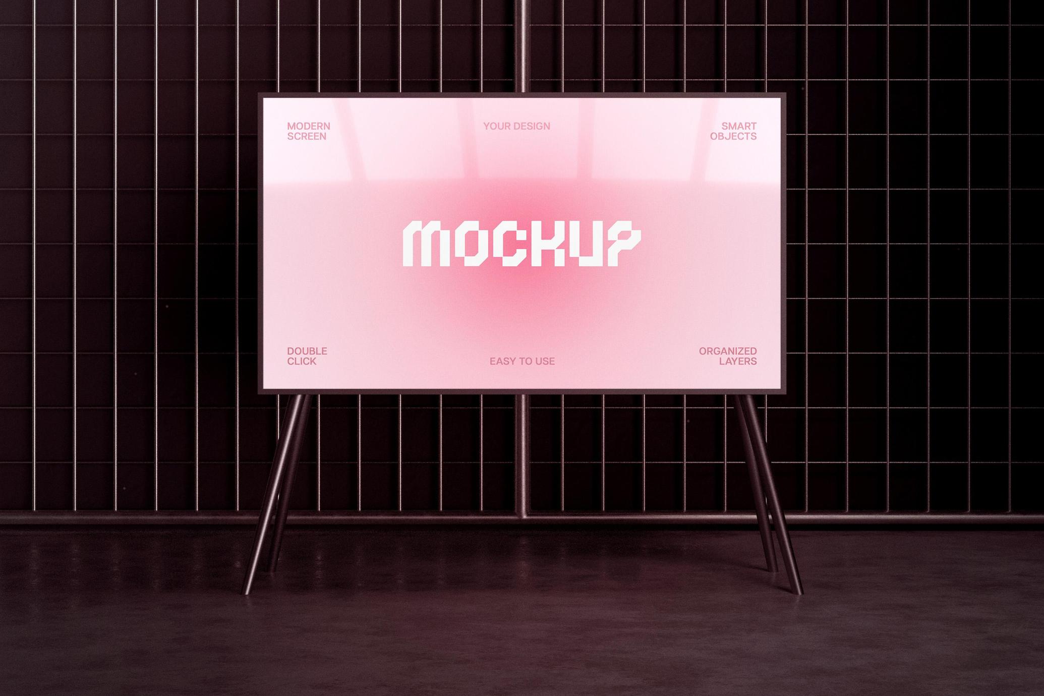 16:9 Indoor Screen Mockup