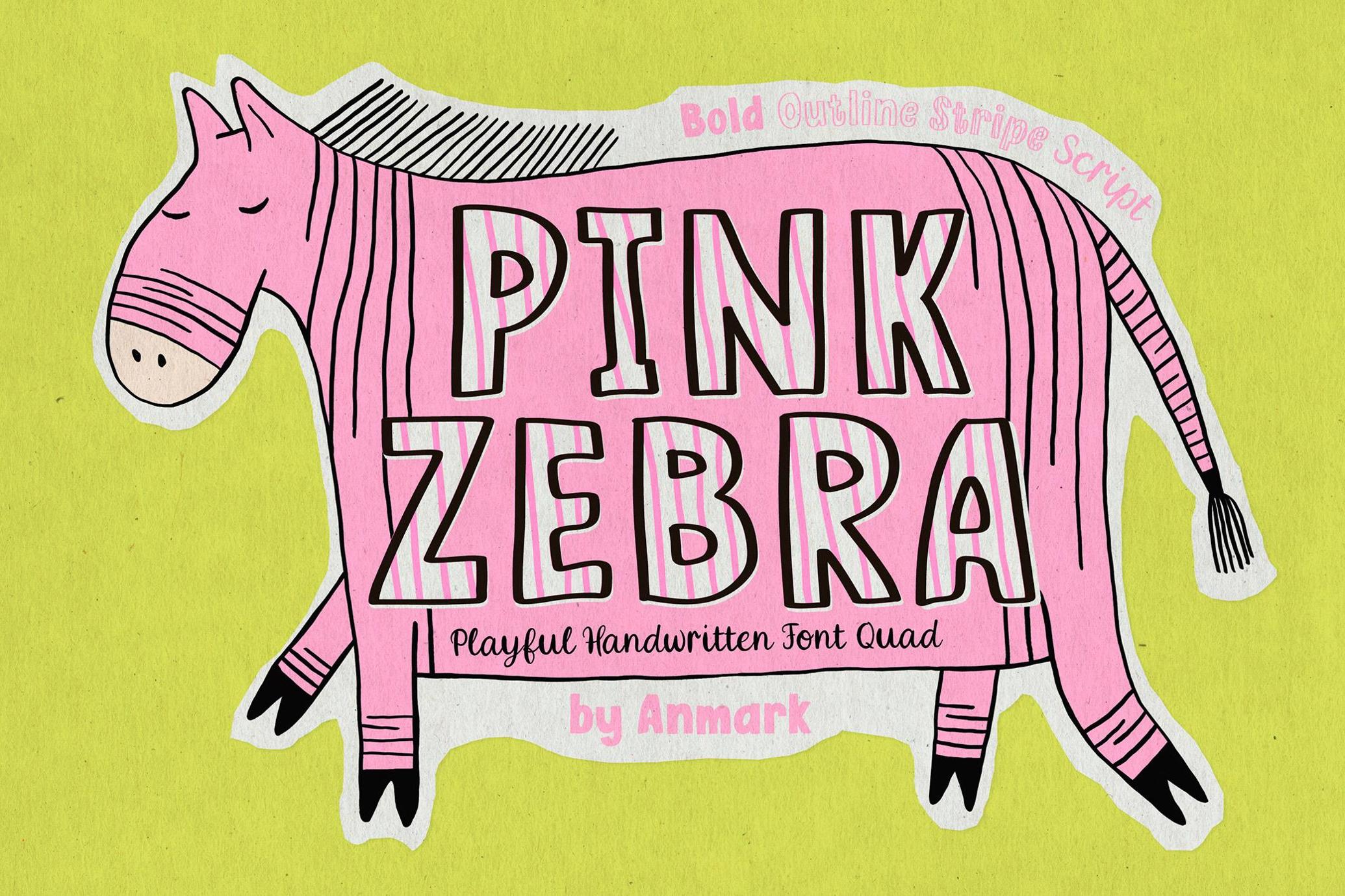 Pink Zebra Quirky Four-Font Family