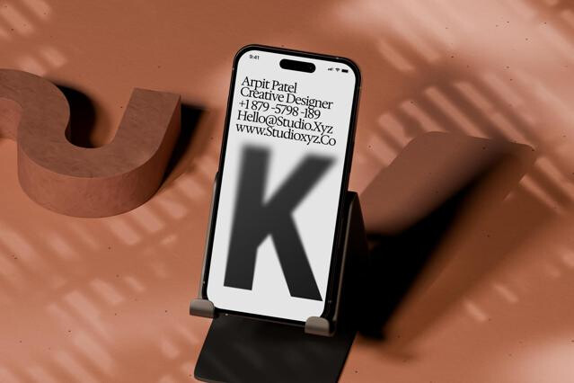 iPhone 16 Mockup in Clay Studio