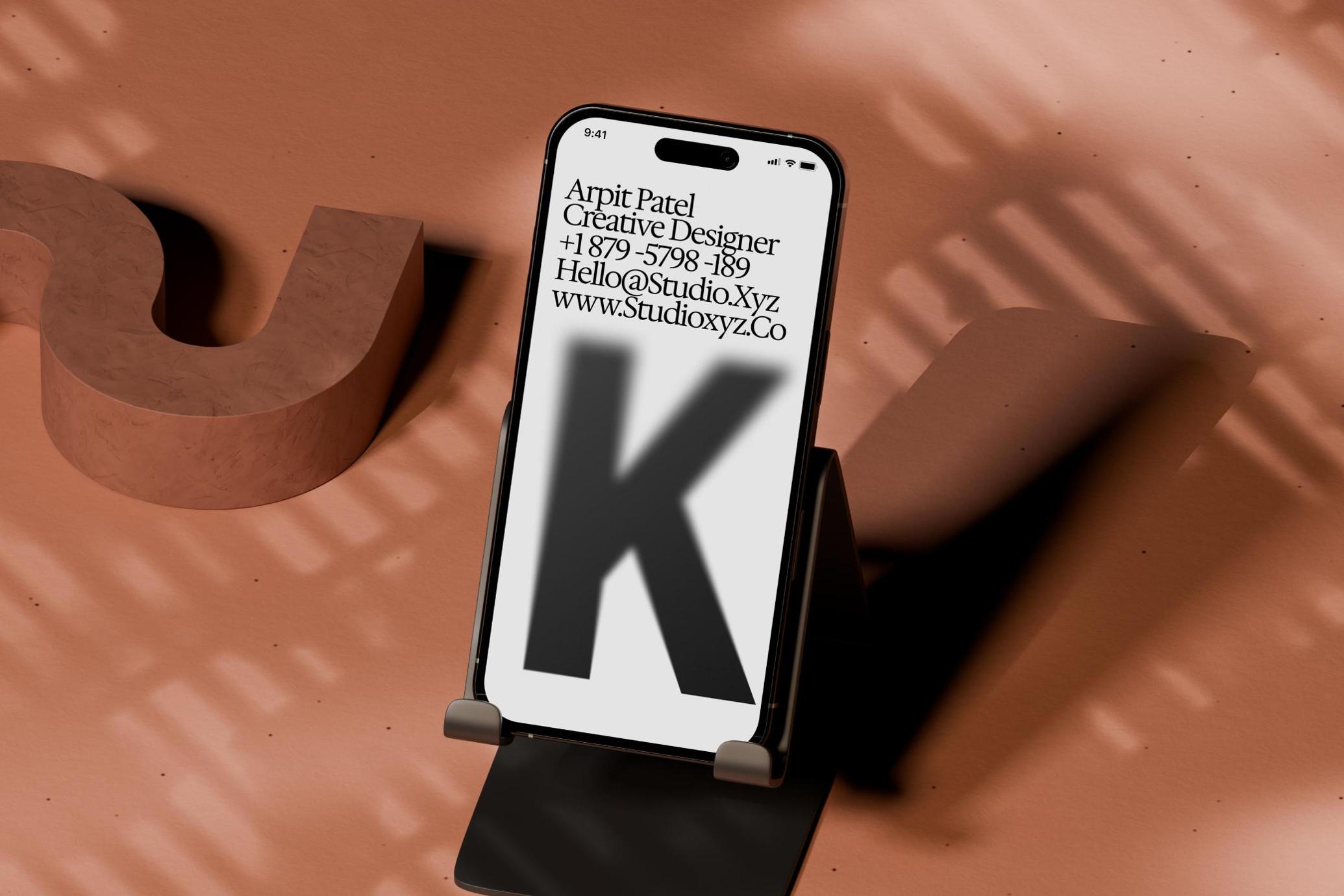 iPhone 16 Mockup in Clay Studio