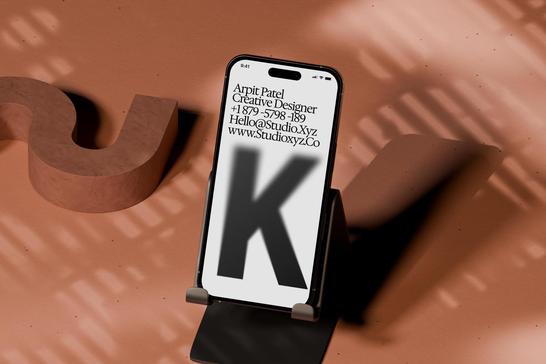 iPhone 16 Mockup in Clay Studio