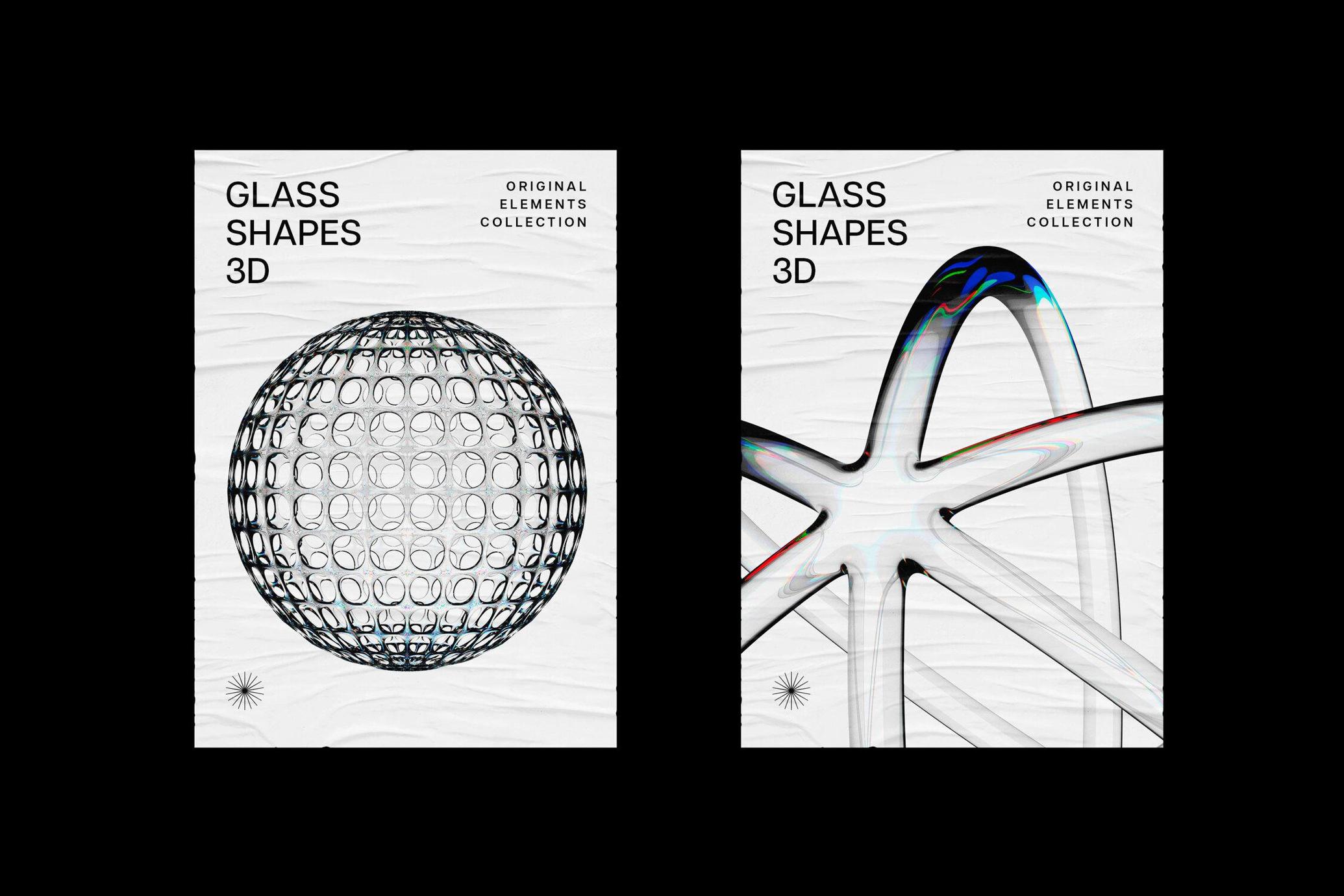 3D Glass Abstract Shapes