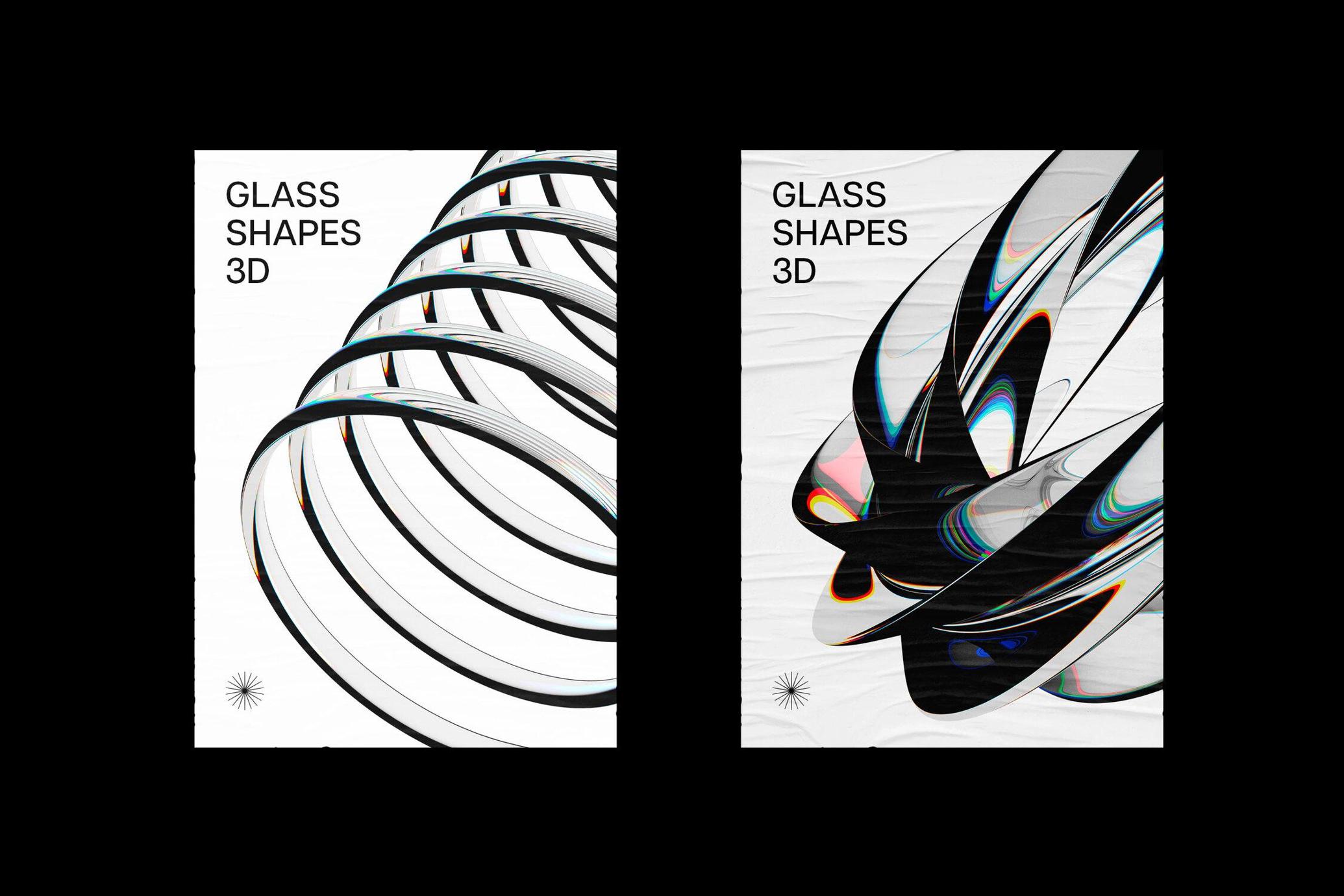 3D Glass Abstract Shapes