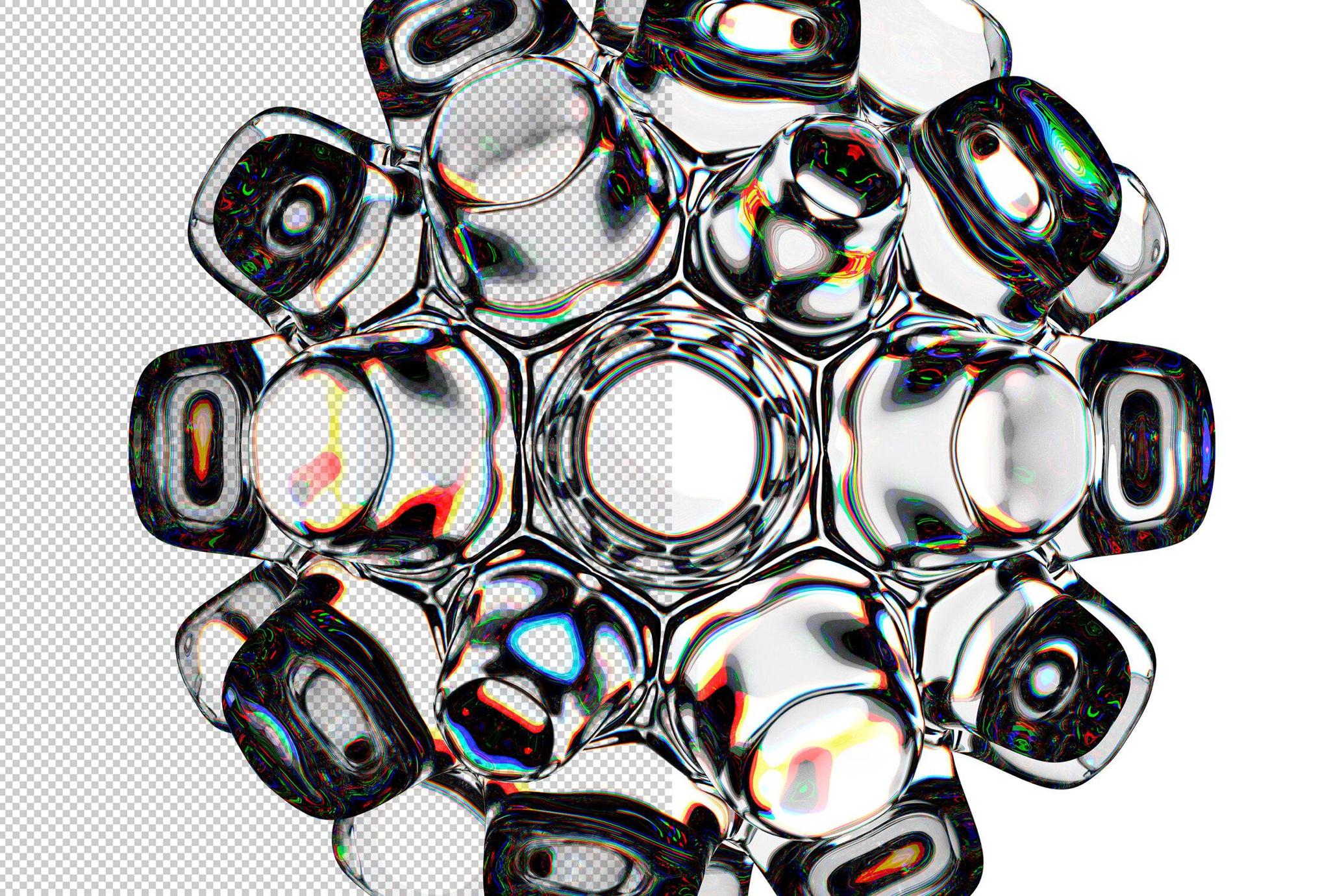 3D Glass Abstract Shapes