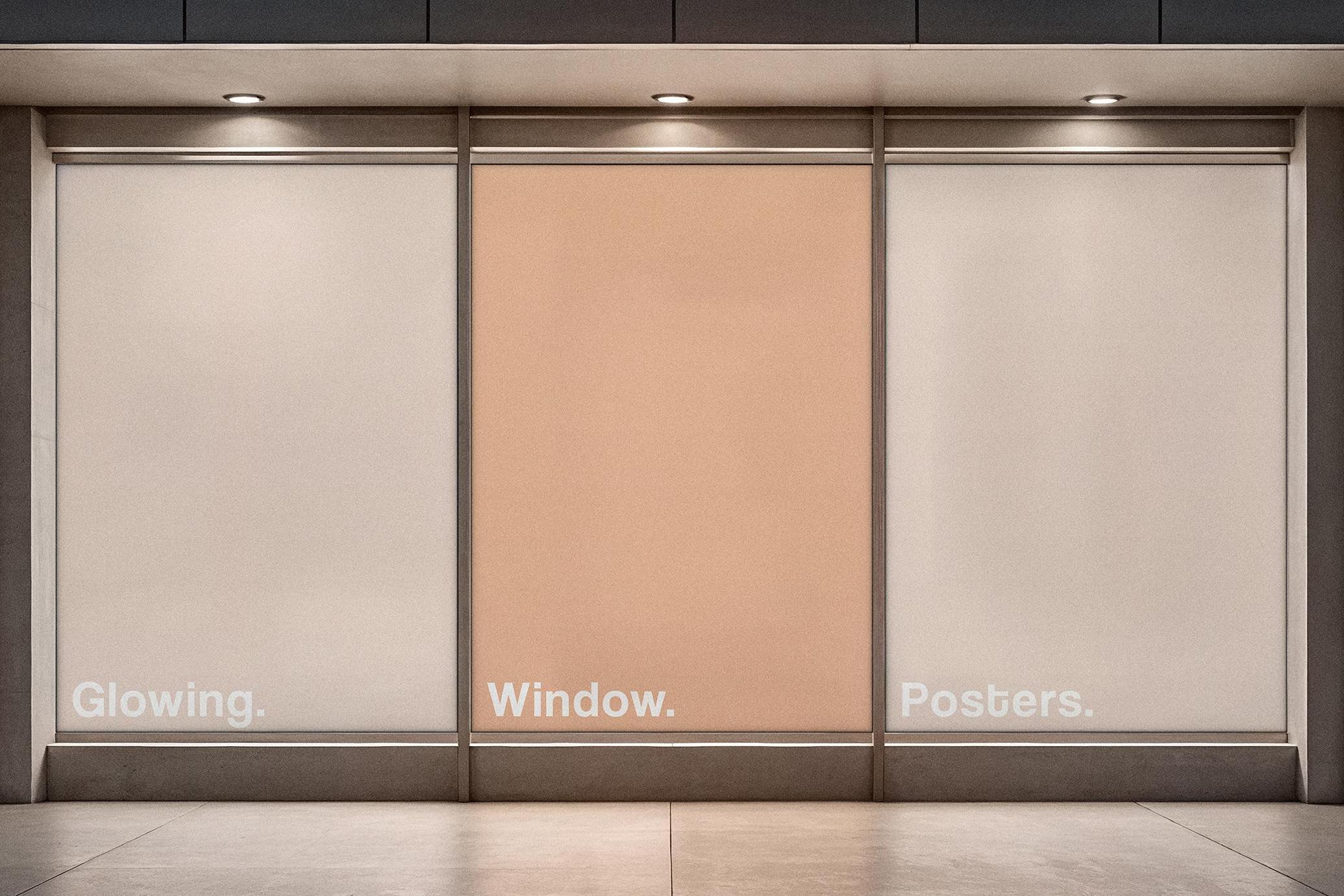 Outdoor Glowing Posters Mockup