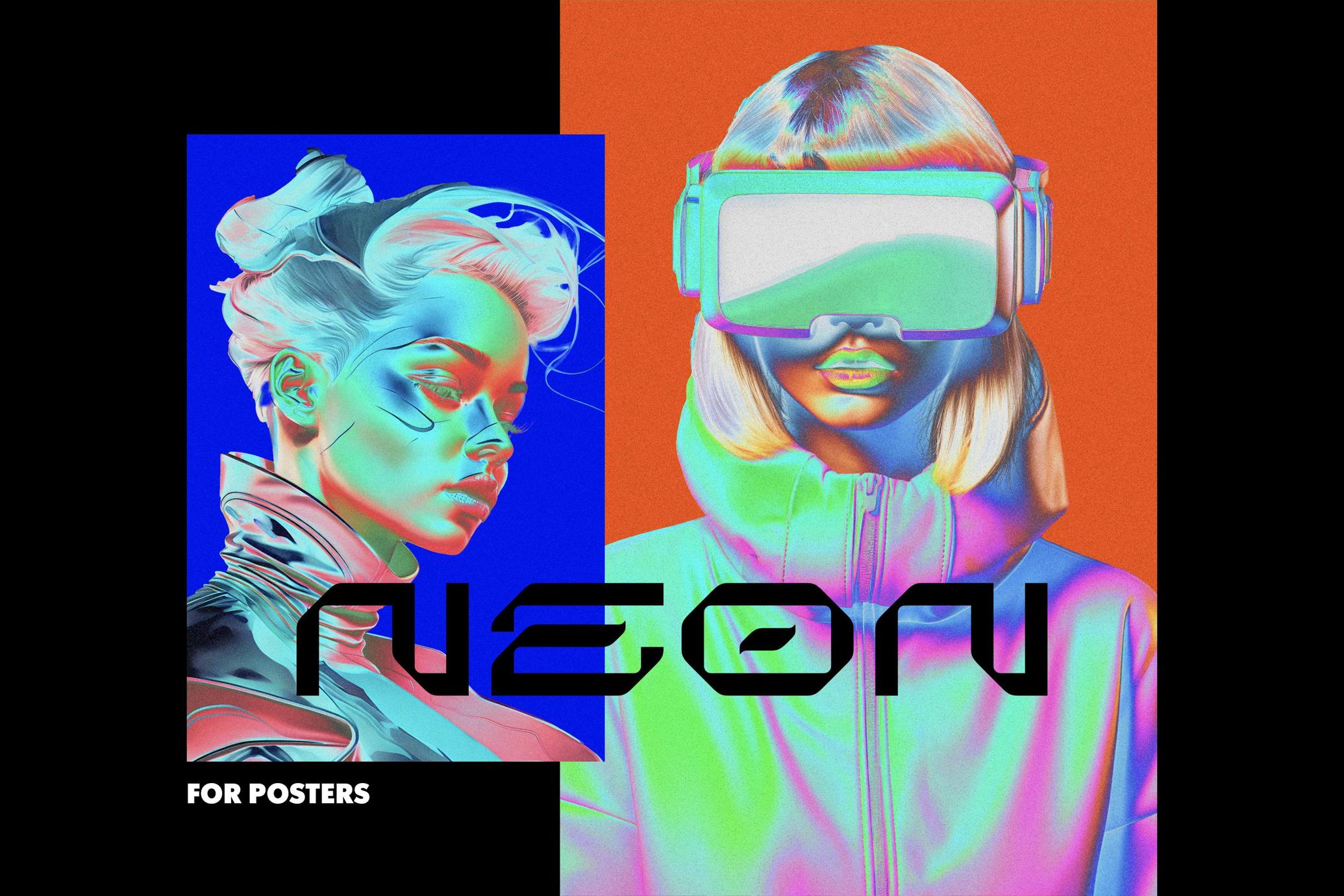 Smooth Negative Neon Poster Effect