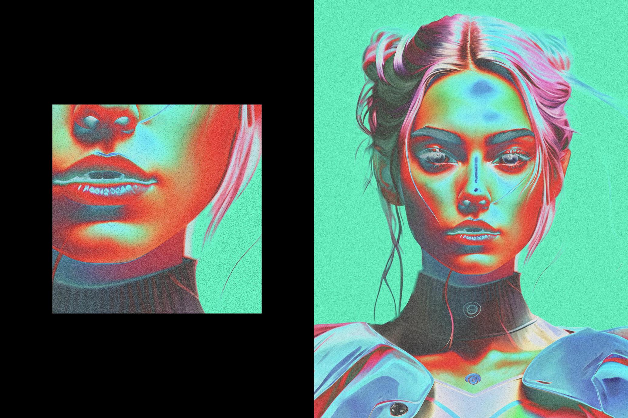 Smooth Negative Neon Poster Effect
