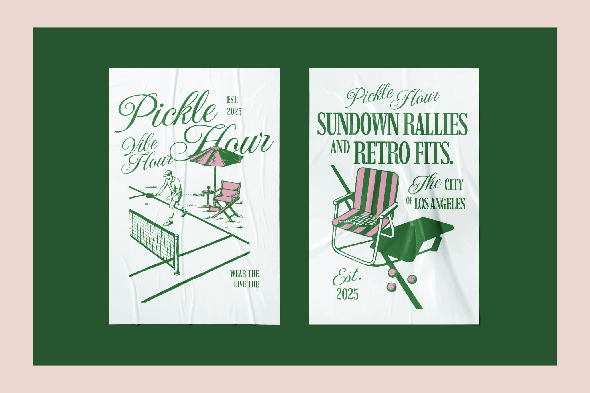 Retro Pickleball Vector Graphics Collection